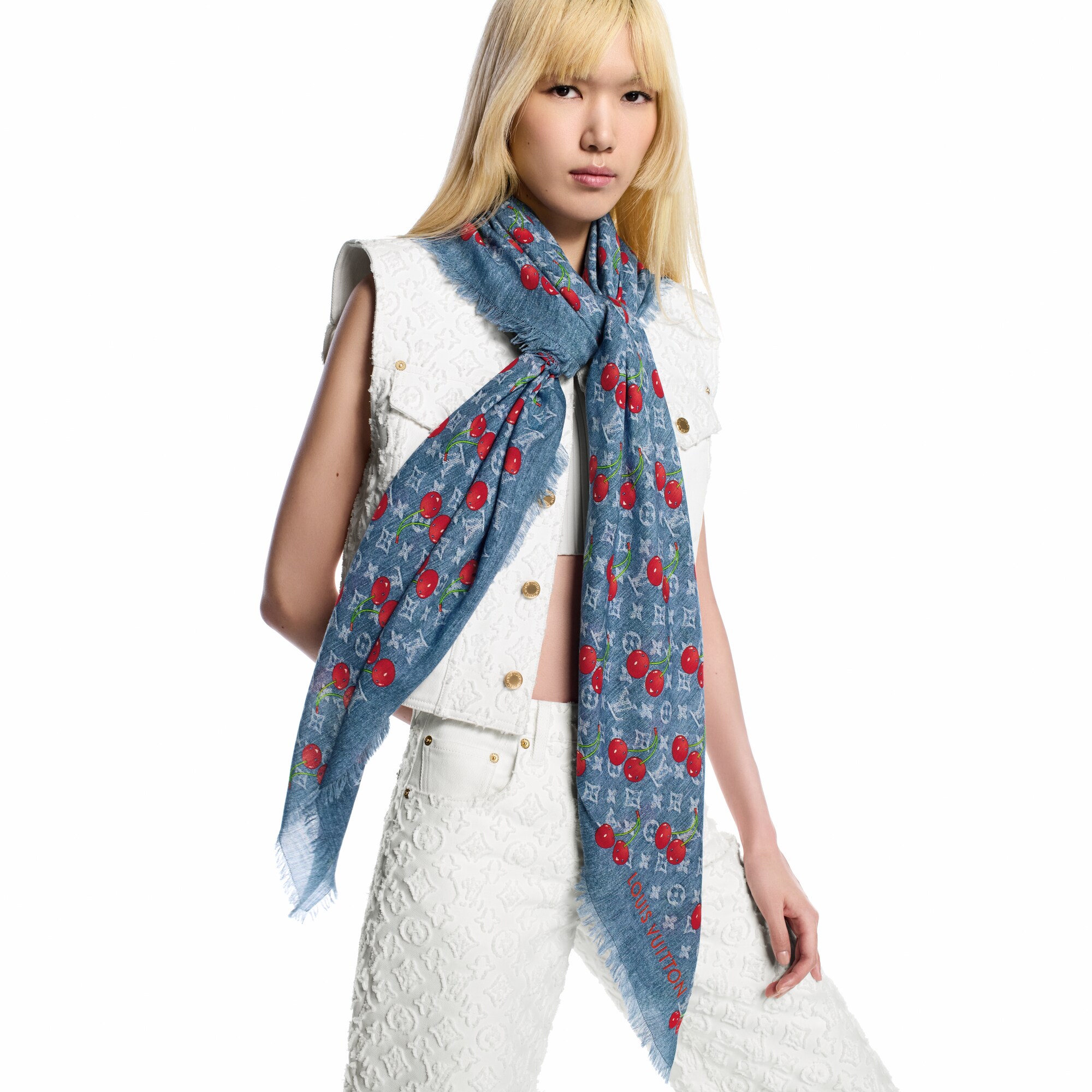 Chal Denim Cerise LV x TM S00 Mujer Accesorios Chales y estolas | LOUIS VUITTON (Zoom de producto)