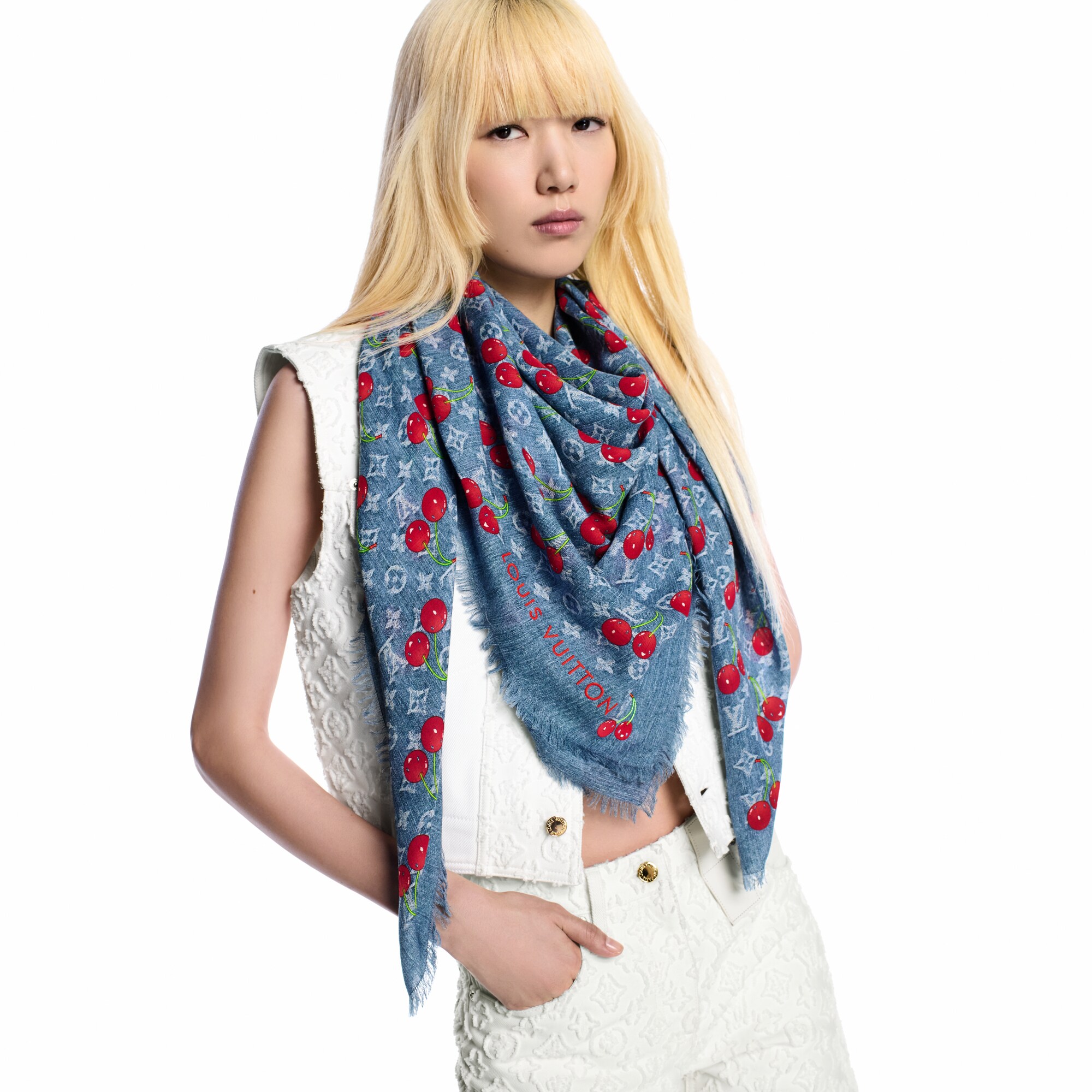 Chal Denim Cerise LV x TM S00 Mujer Accesorios Chales y estolas | LOUIS VUITTON (Zoom de producto)