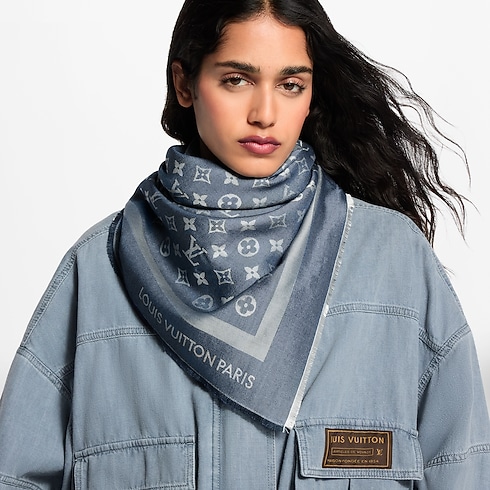 Chal Monogram Denim S00 Mujer Accesorios Chales | LOUIS VUITTON (Zoom de producto)