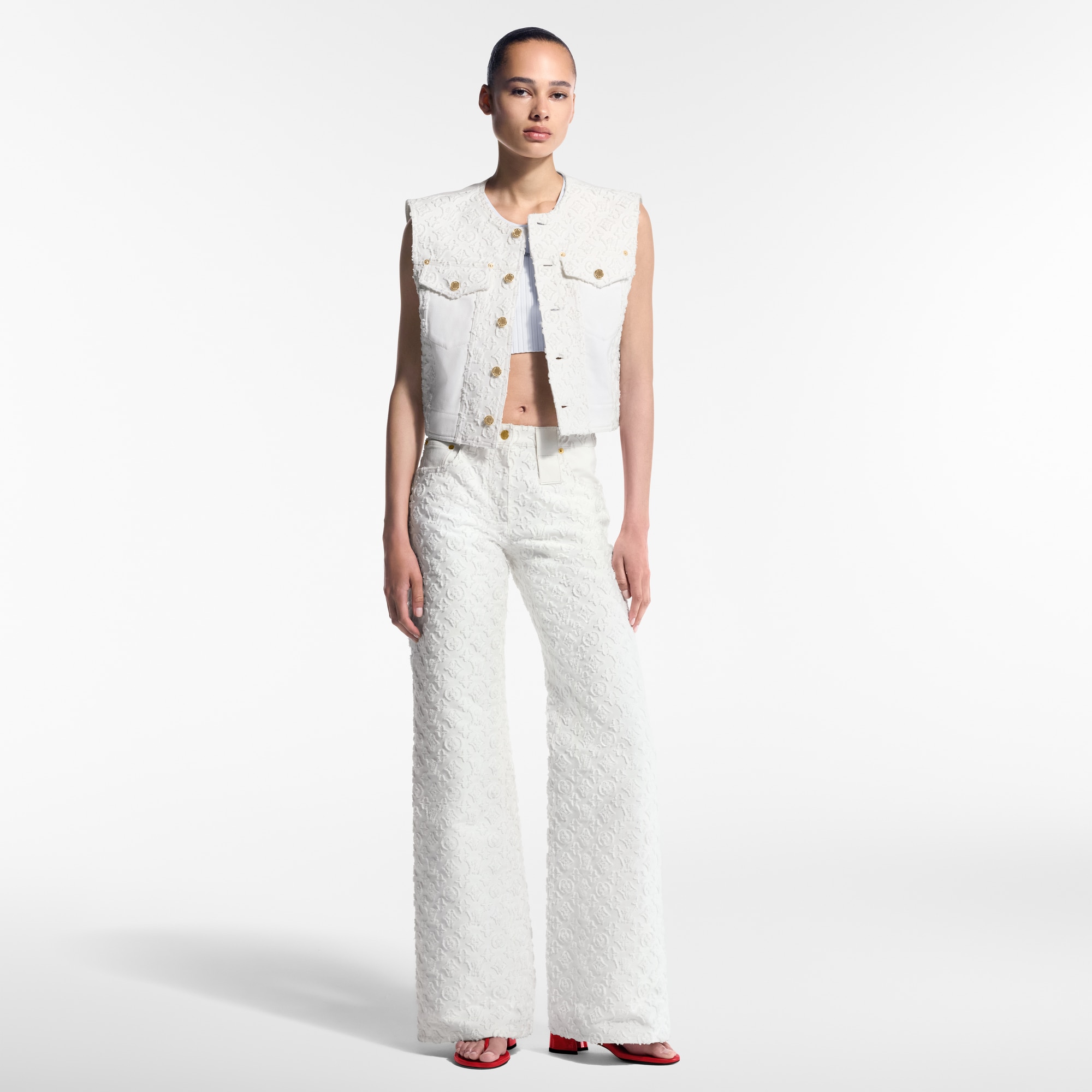 Chaleco vaquero Monogram en fil coupé  Mujer Prêt-à-Porter Abrigos y chaquetas | LOUIS VUITTON (Zoom de producto)