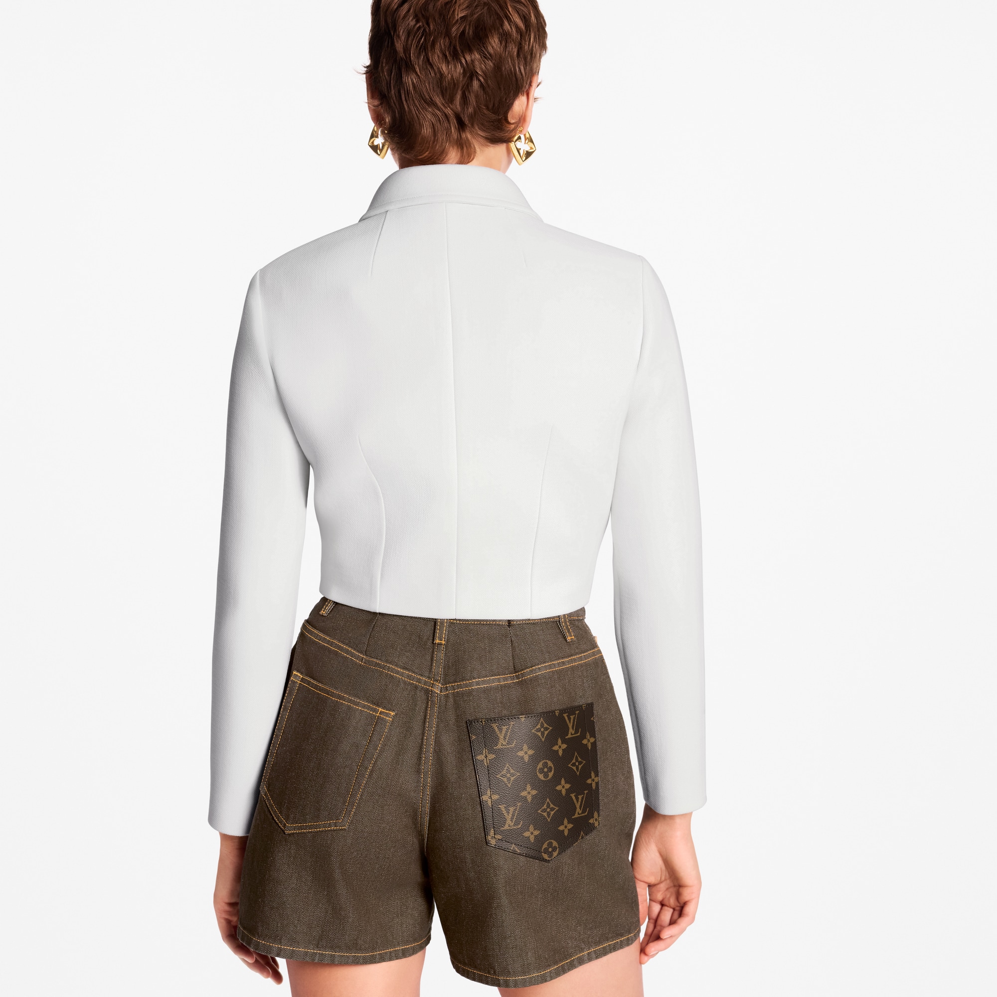 Chaqueta cropped con bolsillos de solapa  Mujer Prêt-à-Porter Abrigos y chaquetas | LOUIS VUITTON (Zoom de producto)