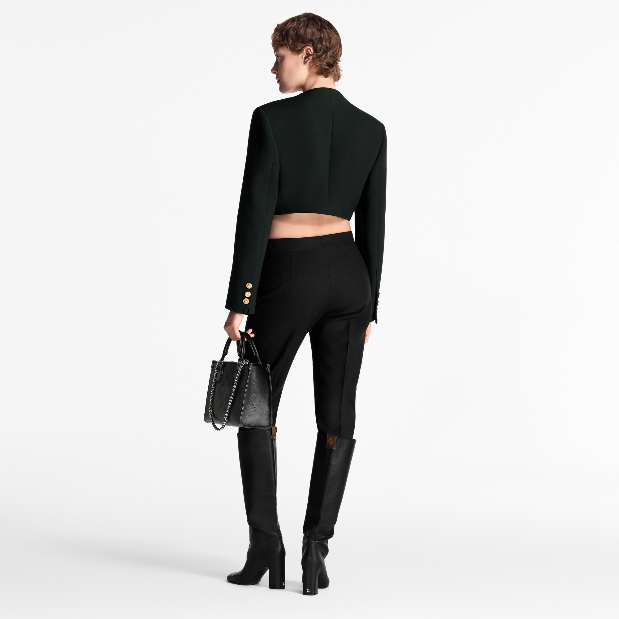 Chaqueta cropped con ribete de botones  Mujer Prêt-à-Porter Abrigos y chaquetas | LOUIS VUITTON (Zoom de producto)