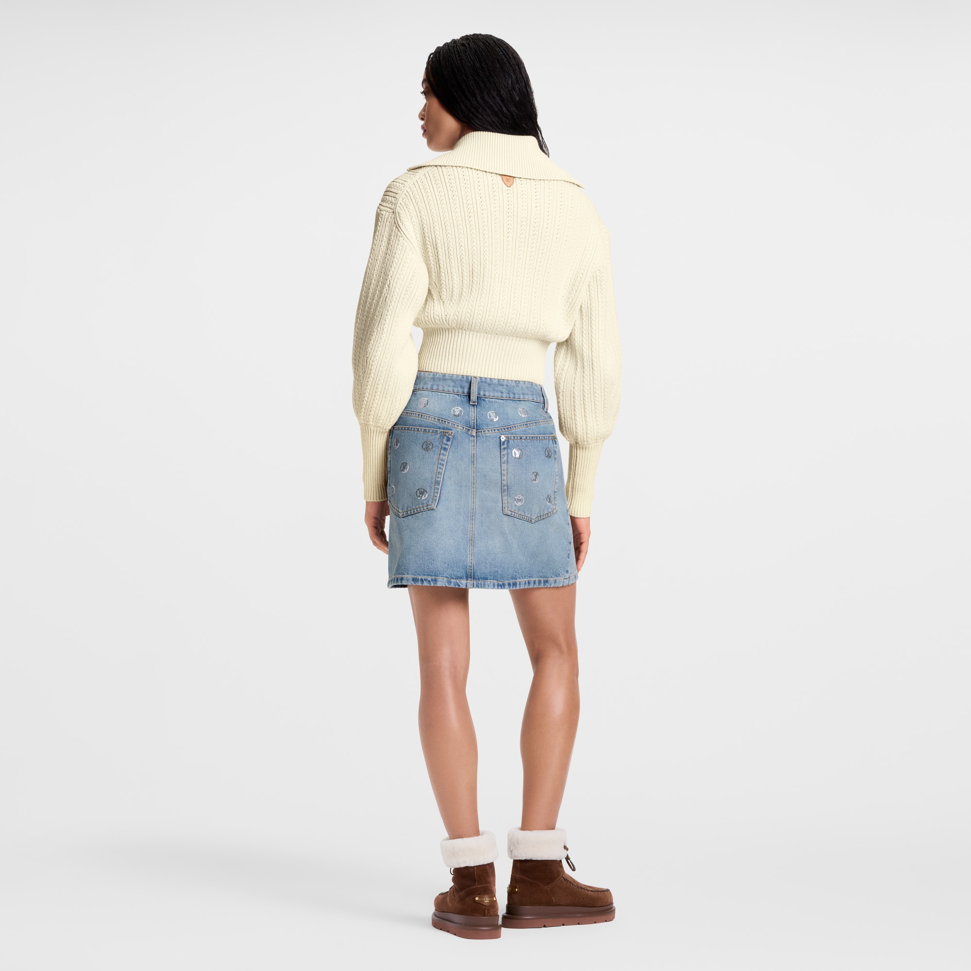Chaqueta cropped de punto acanalado  Mujer Prêt-à-Porter Abrigos y chaquetas | LOUIS VUITTON (Zoom de producto)