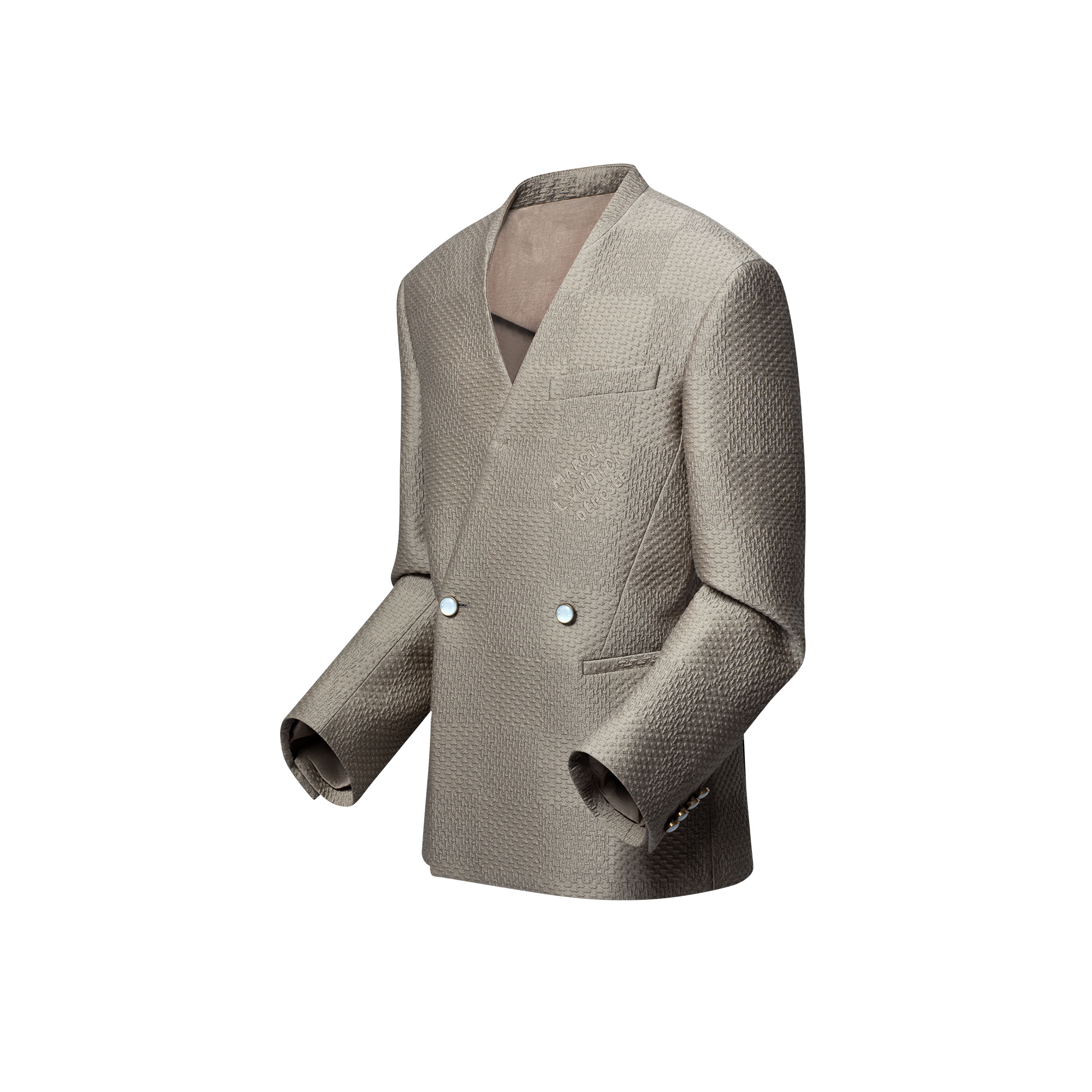 Chaqueta Damier de doble botonadura en lana y seda  Hombre Prêt-à-Porter Americanas y chaquetas | LOUIS VUITTON (Zoom de producto)