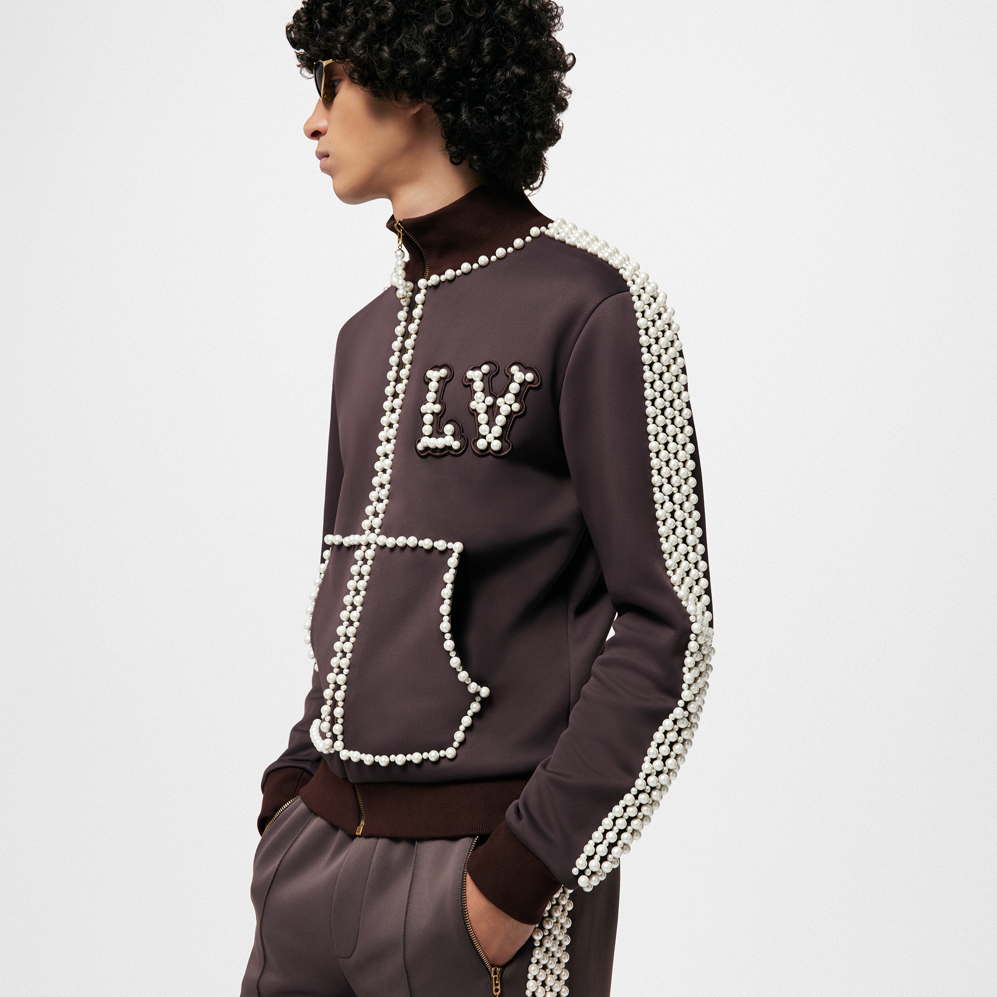 Chaqueta de chándal en algodón con perlas  Hombre Prêt-à-Porter Punto y sudaderas | LOUIS VUITTON (Zoom de producto)