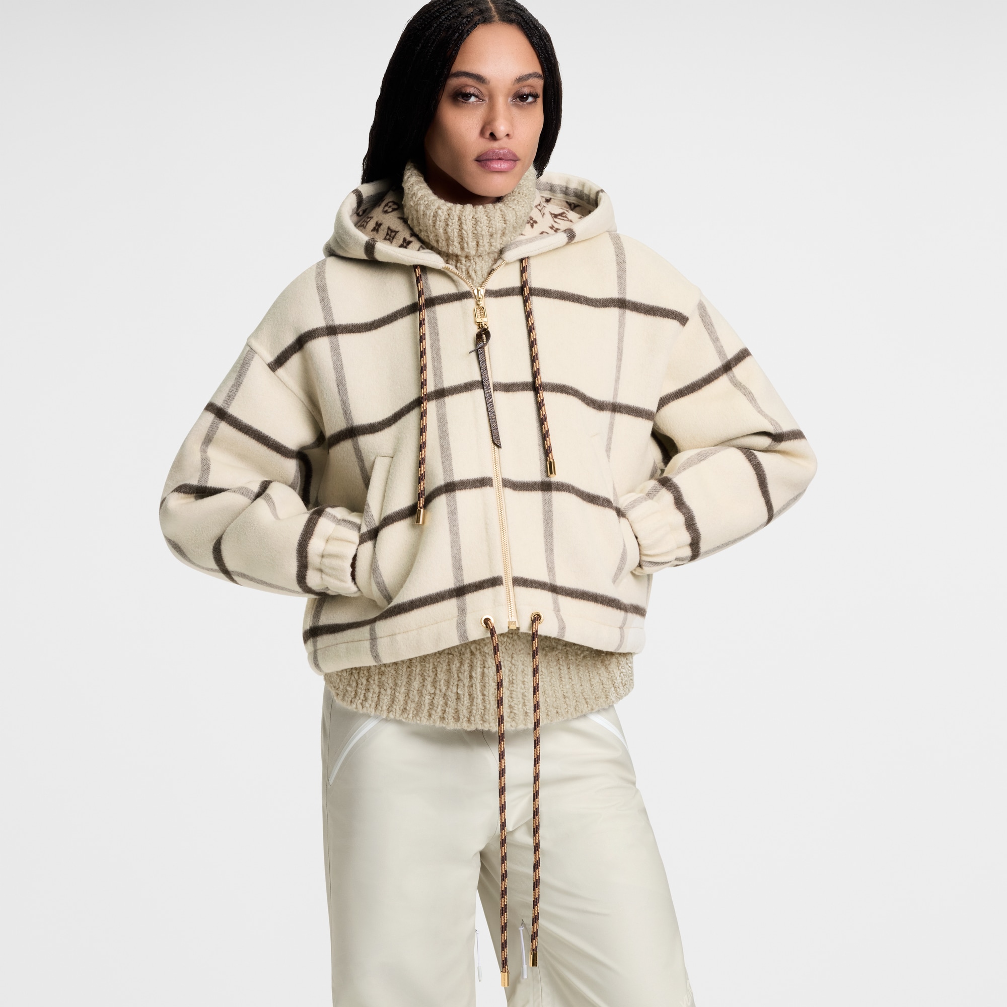 Chaqueta de cuadros con capucha  Mujer Prêt-à-Porter Abrigos y chaquetas | LOUIS VUITTON (Zoom de producto)