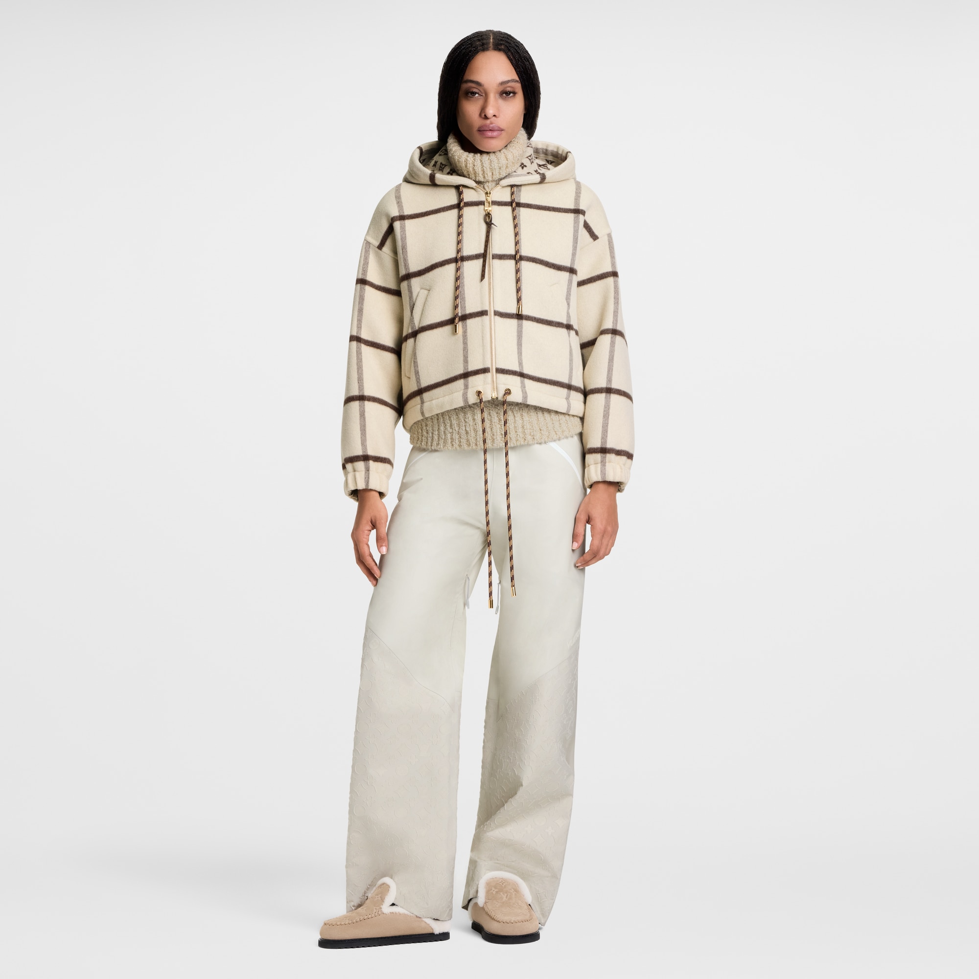 Chaqueta de cuadros con capucha  Mujer Prêt-à-Porter Abrigos y chaquetas | LOUIS VUITTON (Zoom de producto)