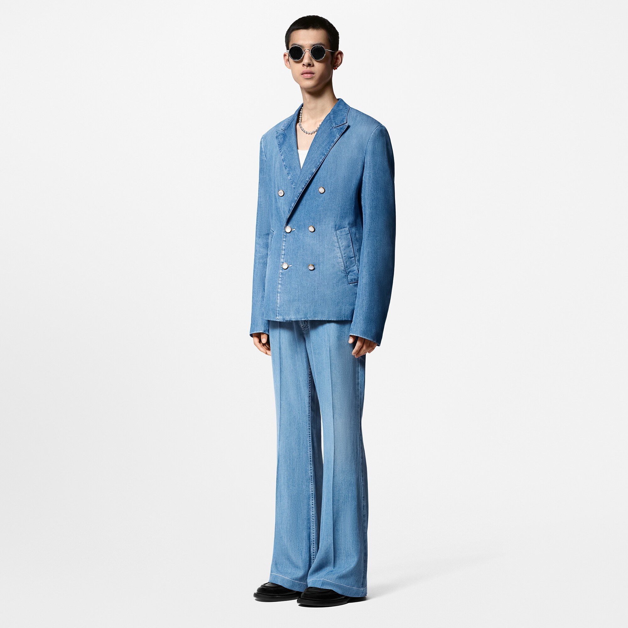 Chaqueta de doble botonadura en chambray  Hombre Prêt-à-Porter Todo Prêt-à-Porter | LOUIS VUITTON (Zoom de producto)