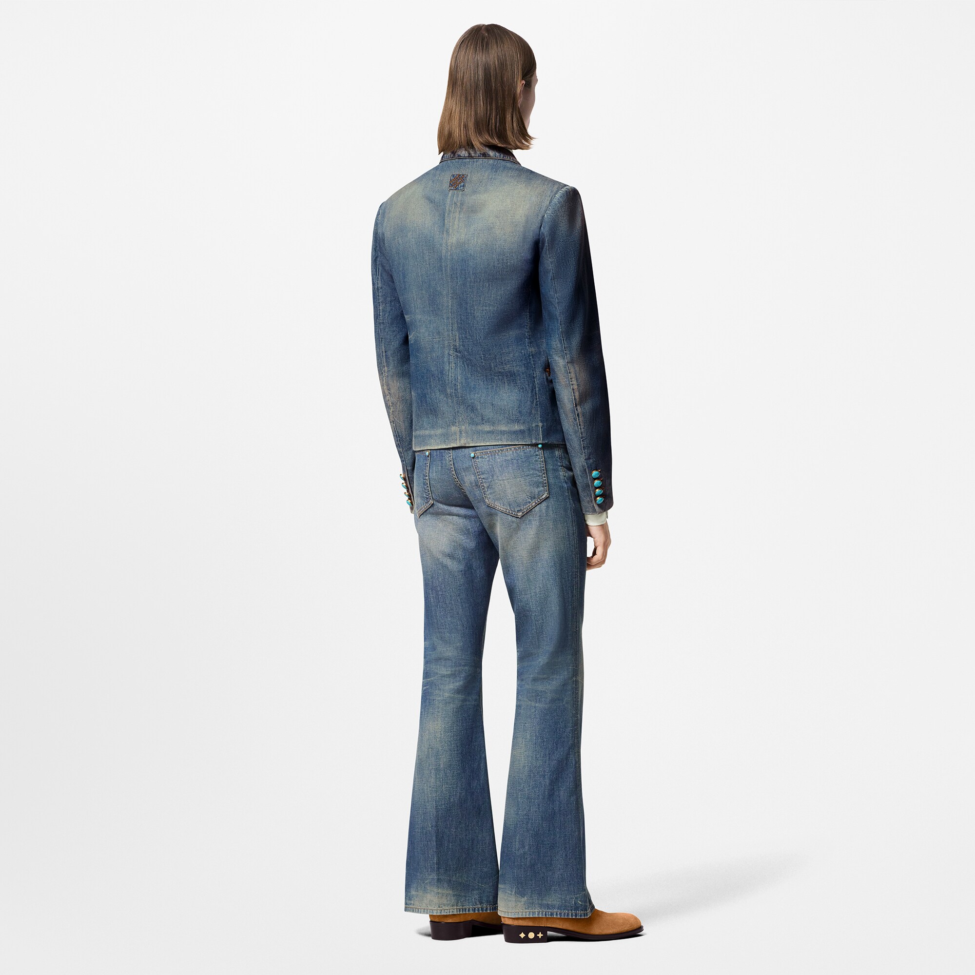 Chaqueta de doble botonadura en chambray de algodón  Hombre Prêt-à-Porter Americanas y chaquetas | LOUIS VUITTON (Zoom de producto)