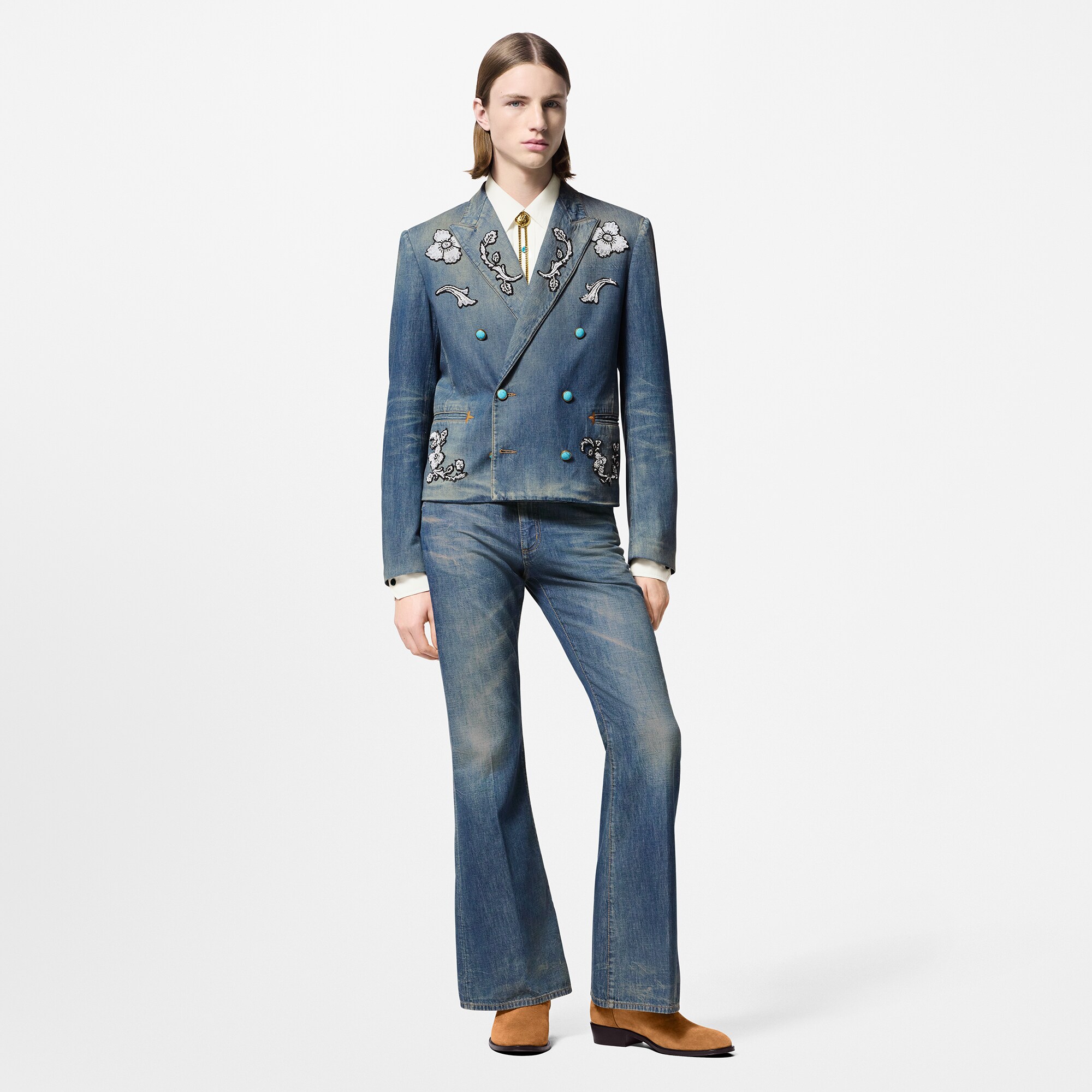 Chaqueta de doble botonadura en chambray de algodón  Hombre Prêt-à-Porter Americanas y chaquetas | LOUIS VUITTON (Zoom de producto)