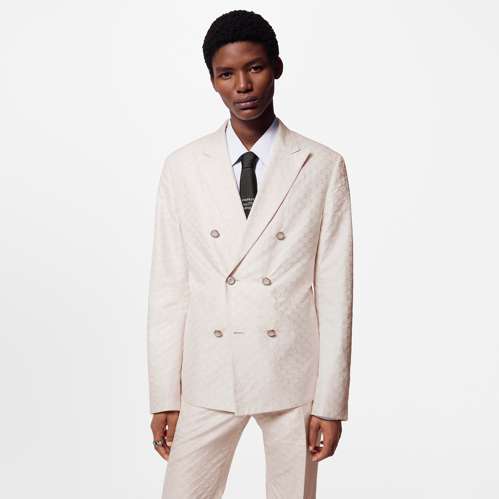 Chaqueta de doble botonadura en seda y algodón  Hombre Prêt-à-Porter Todo Prêt-à-Porter | LOUIS VUITTON (Zoom de producto)