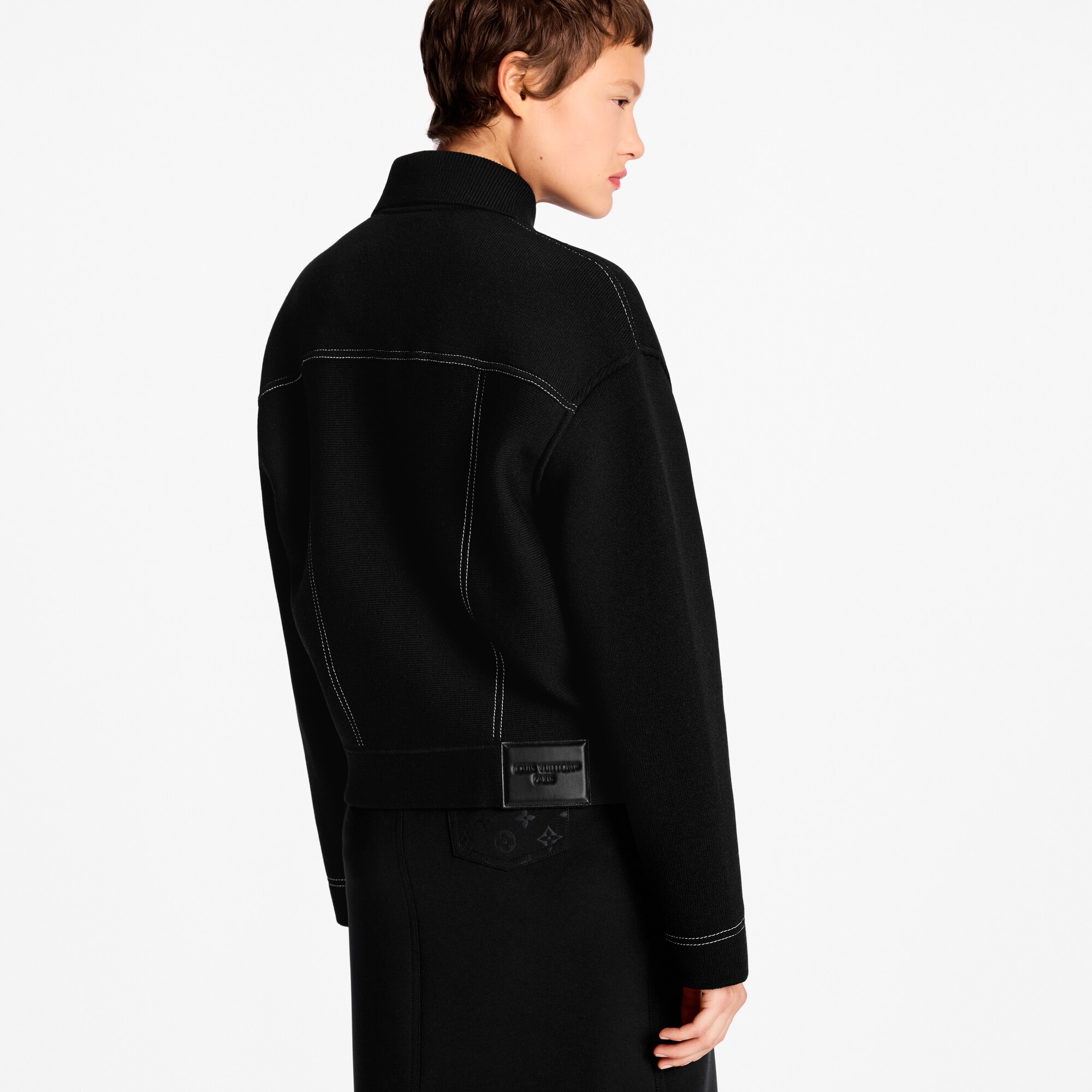 Chaqueta de punto con efecto denim  Mujer Prêt-à-Porter Abrigos y chaquetas | LOUIS VUITTON (Zoom de producto)