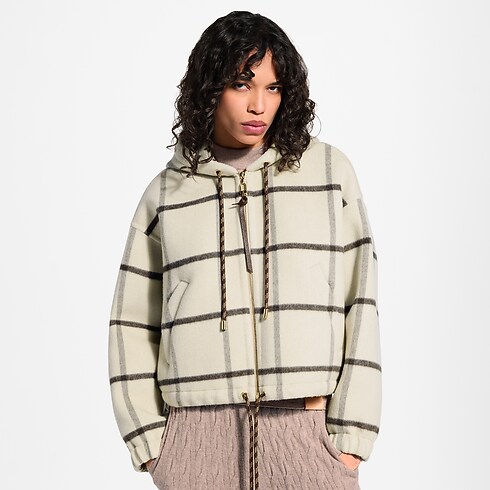Chaqueta de tartán de doble cara con cremallera Mujer Prêt-à-Porter Abrigos y chaquetas | LOUIS VUITTON (Zoom de producto)