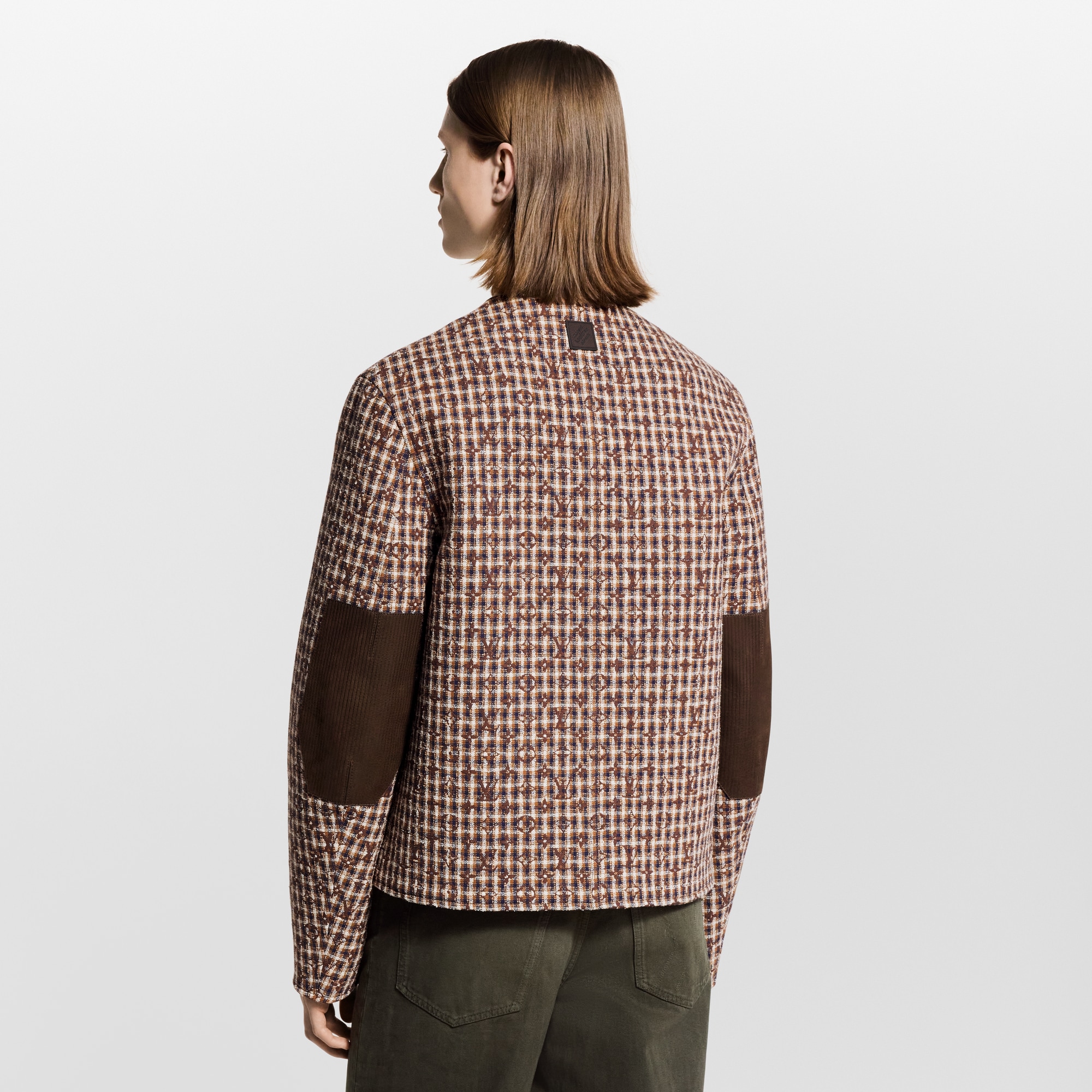 Chaqueta de tweed sin cuello con motivo Monogram  Hombre Prêt-à-Porter Americanas y chaquetas | LOUIS VUITTON (Zoom de producto)