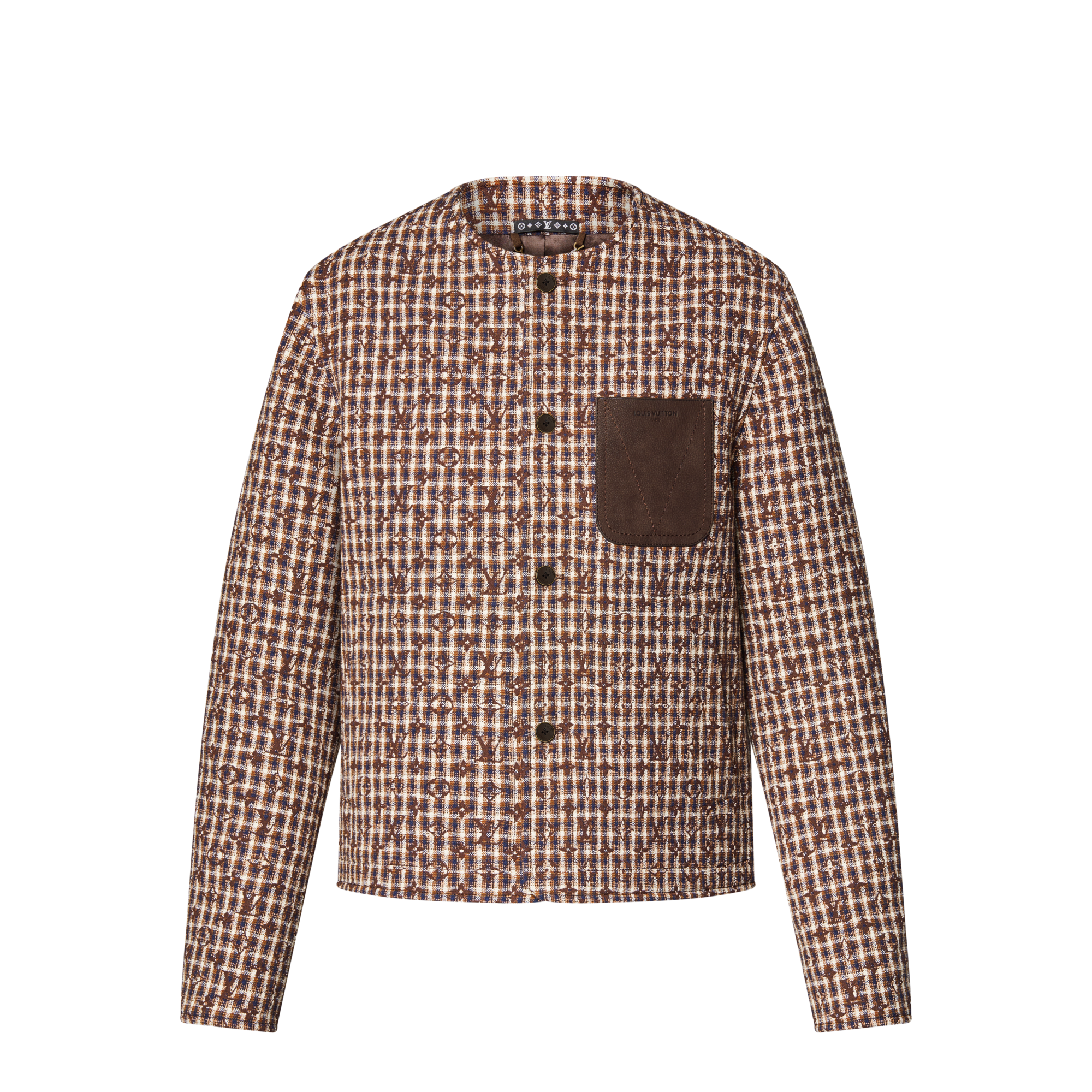 Chaqueta de tweed sin cuello con motivo Monogram  Hombre Prêt-à-Porter Americanas y chaquetas | LOUIS VUITTON (Zoom de producto)