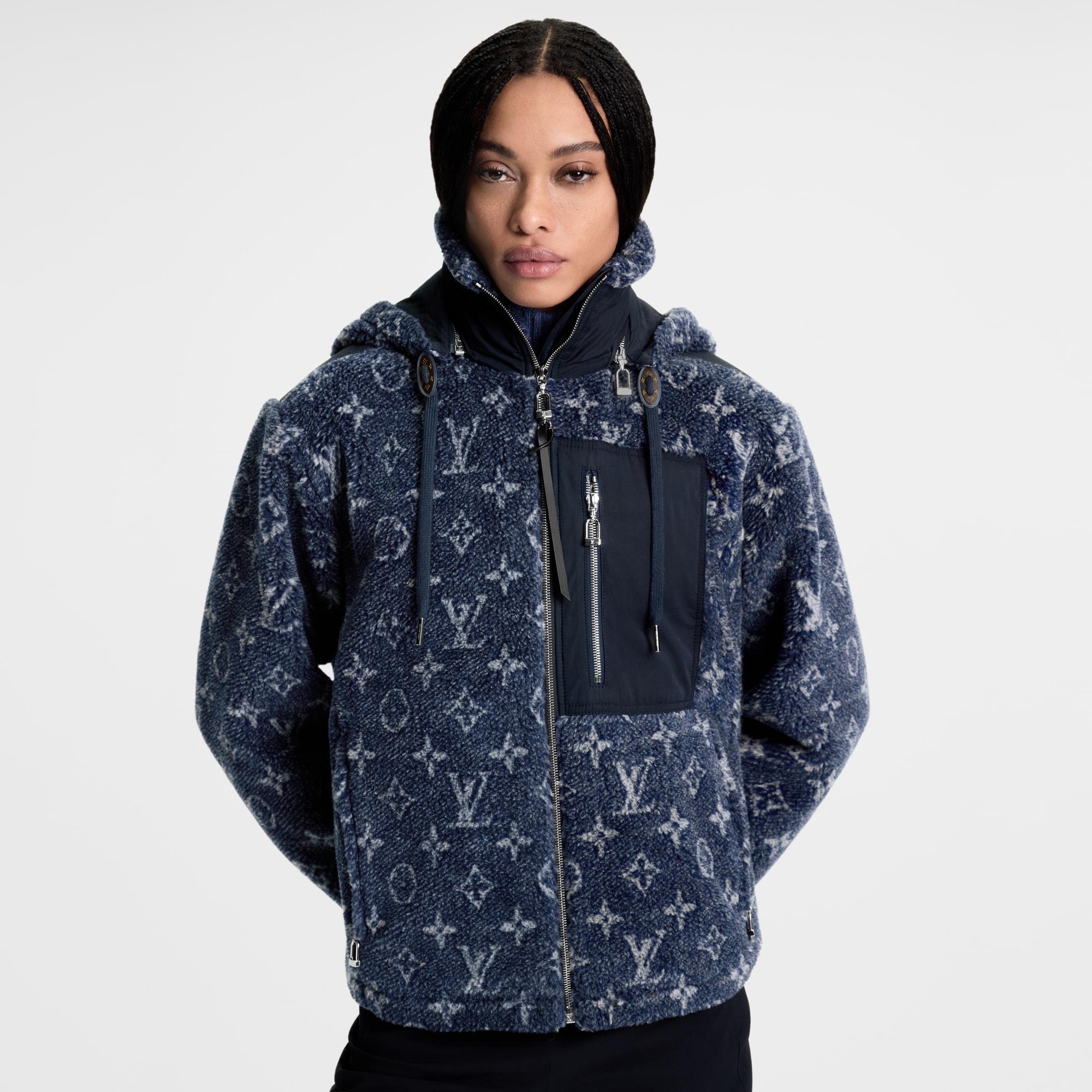 Chaqueta Monogram de felpa con efecto denim  Mujer Prêt-à-Porter Abrigos y chaquetas | LOUIS VUITTON (Zoom de producto)