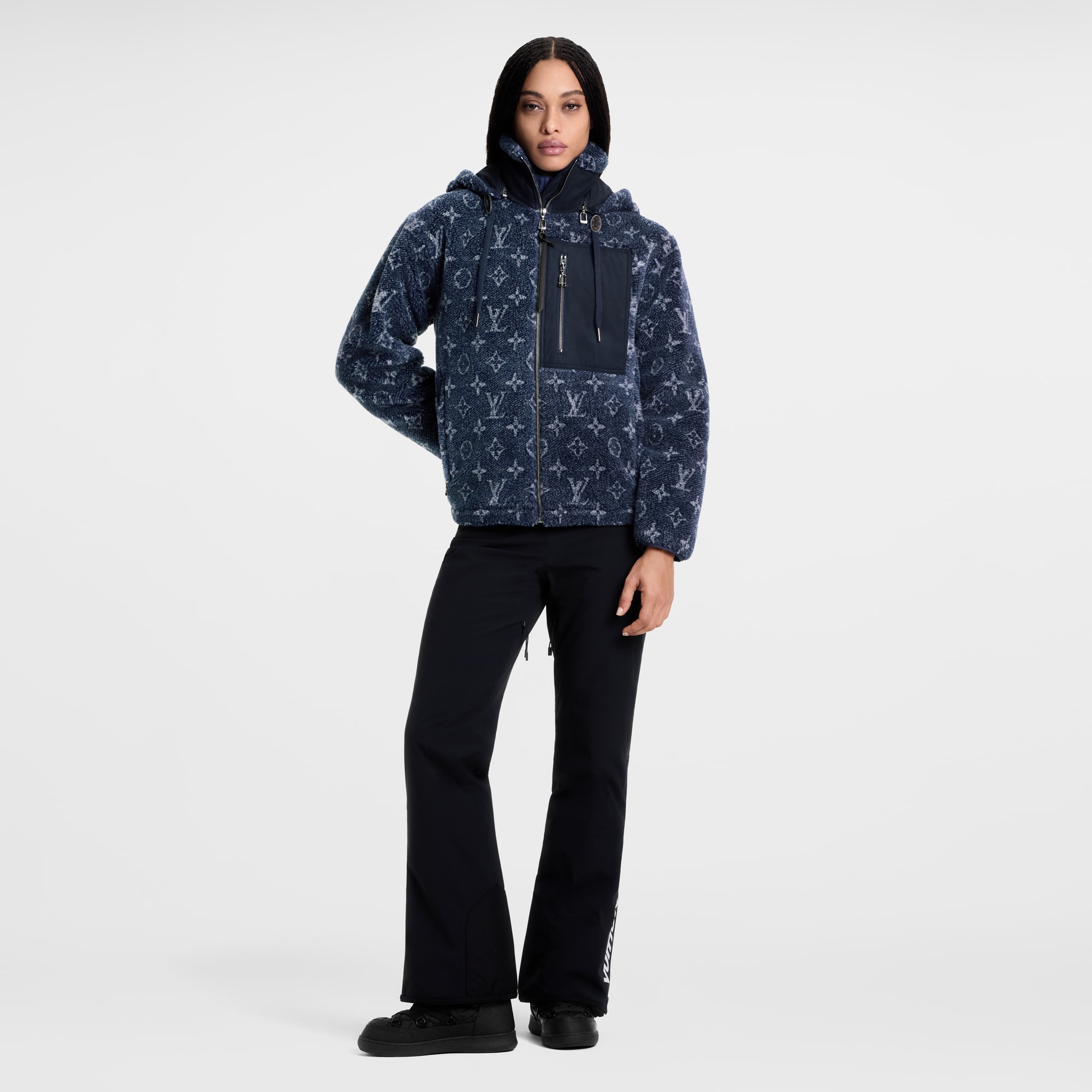 Chaqueta Monogram de felpa con efecto denim  Mujer Prêt-à-Porter Abrigos y chaquetas | LOUIS VUITTON (Zoom de producto)