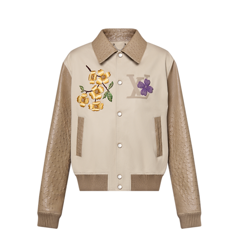 Chaqueta universitaria bordada en piel de avestruz Hombre Prêt-à-Porter Cazadoras y abrigos | LOUIS VUITTON (Zoom de producto)
