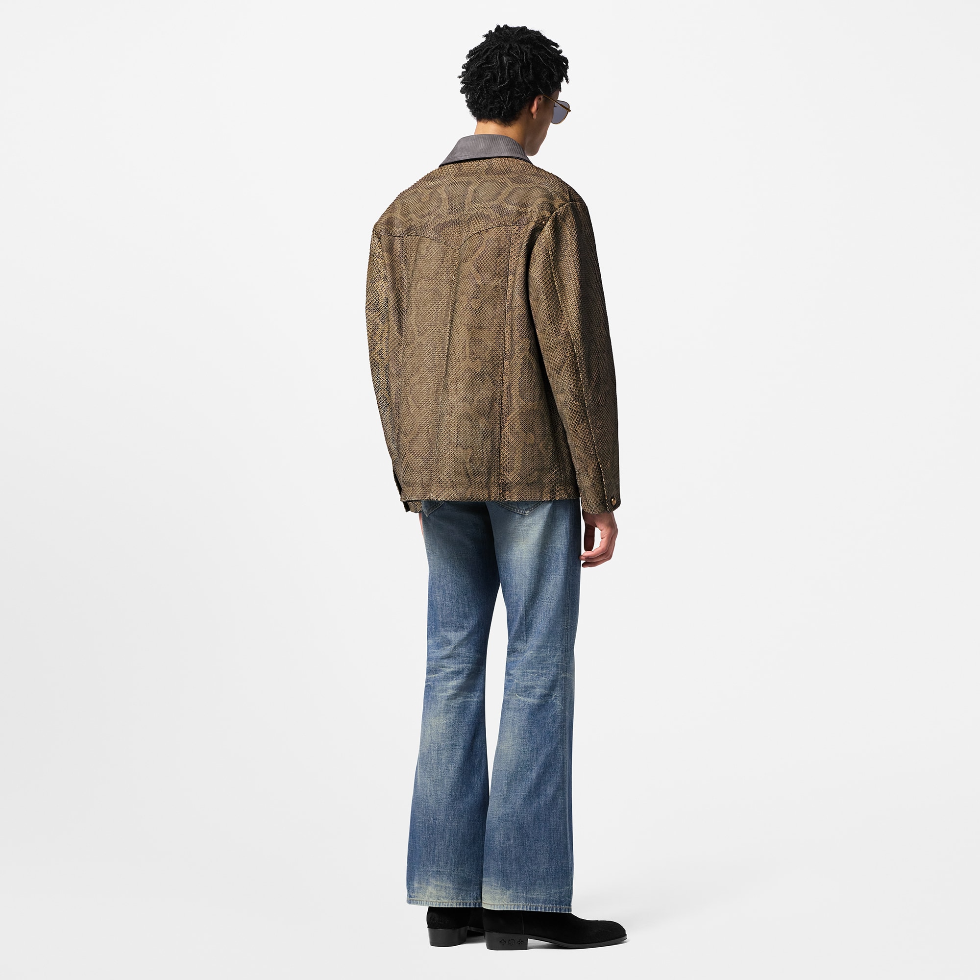 Chaqueta utilitaria en piel de pitón  Hombre Prêt-à-Porter Cazadoras y abrigos | LOUIS VUITTON (Zoom de producto)