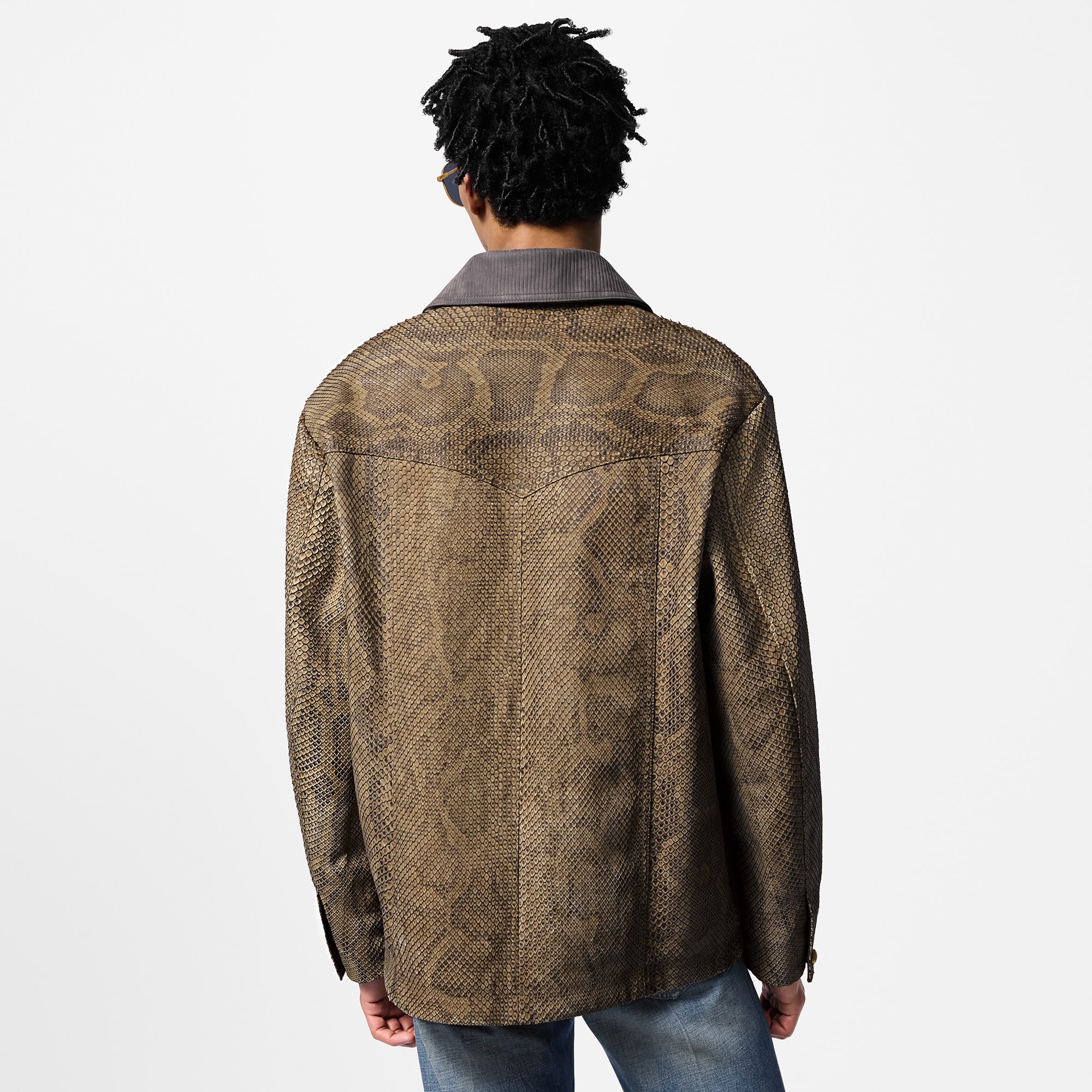 Chaqueta utilitaria en piel de pitón  Hombre Prêt-à-Porter Cazadoras y abrigos | LOUIS VUITTON (Zoom de producto)