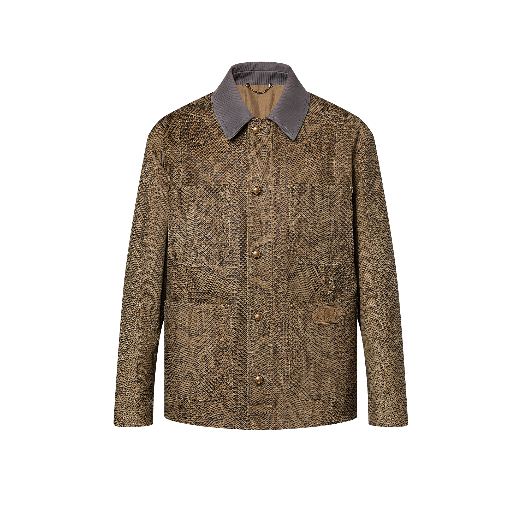 Chaqueta utilitaria en piel de pitón  Hombre Prêt-à-Porter Cazadoras y abrigos | LOUIS VUITTON (Zoom de producto)