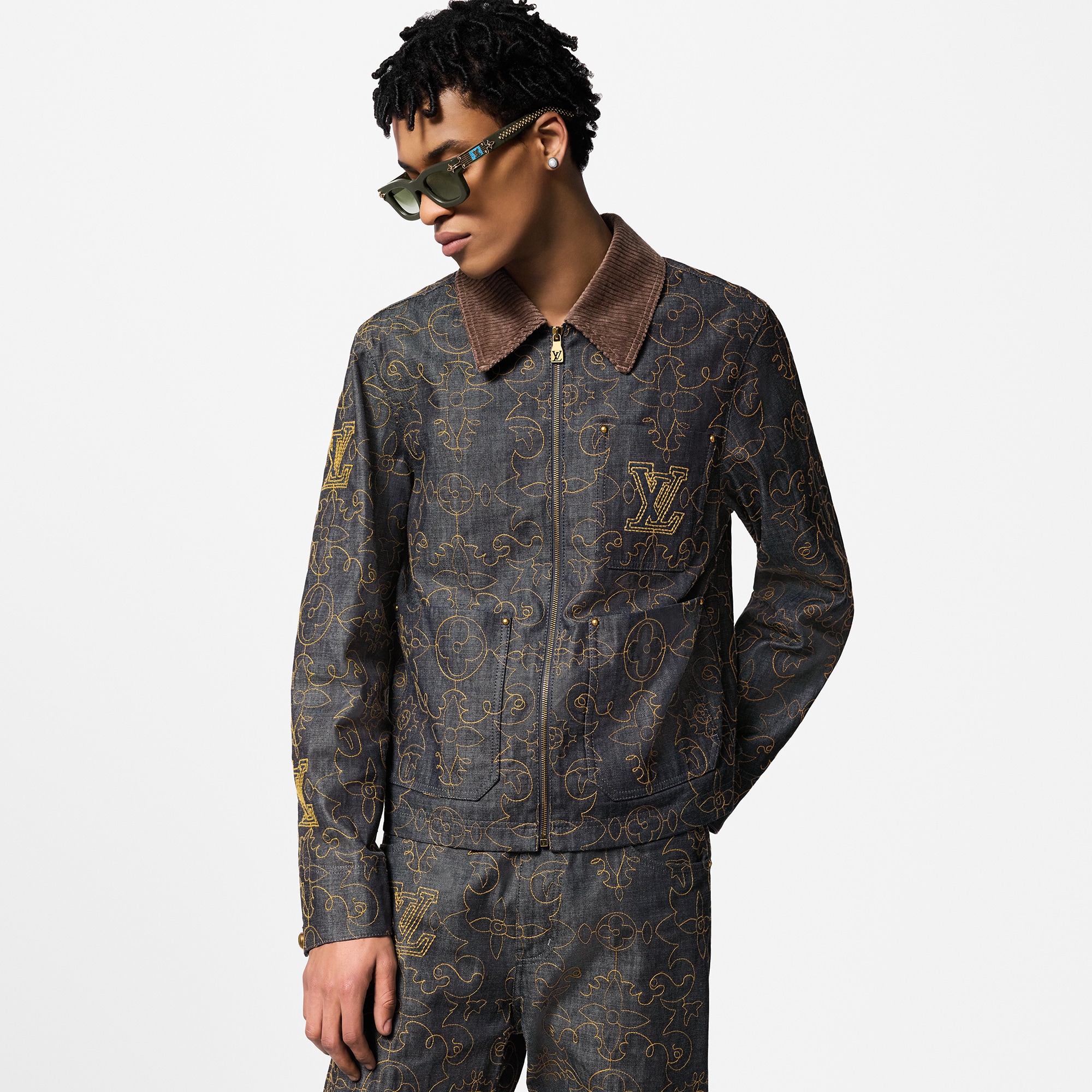 Chaqueta vaquera utilitaria bordada  Hombre Prêt-à-Porter Cazadoras y abrigos | LOUIS VUITTON (Zoom de producto)