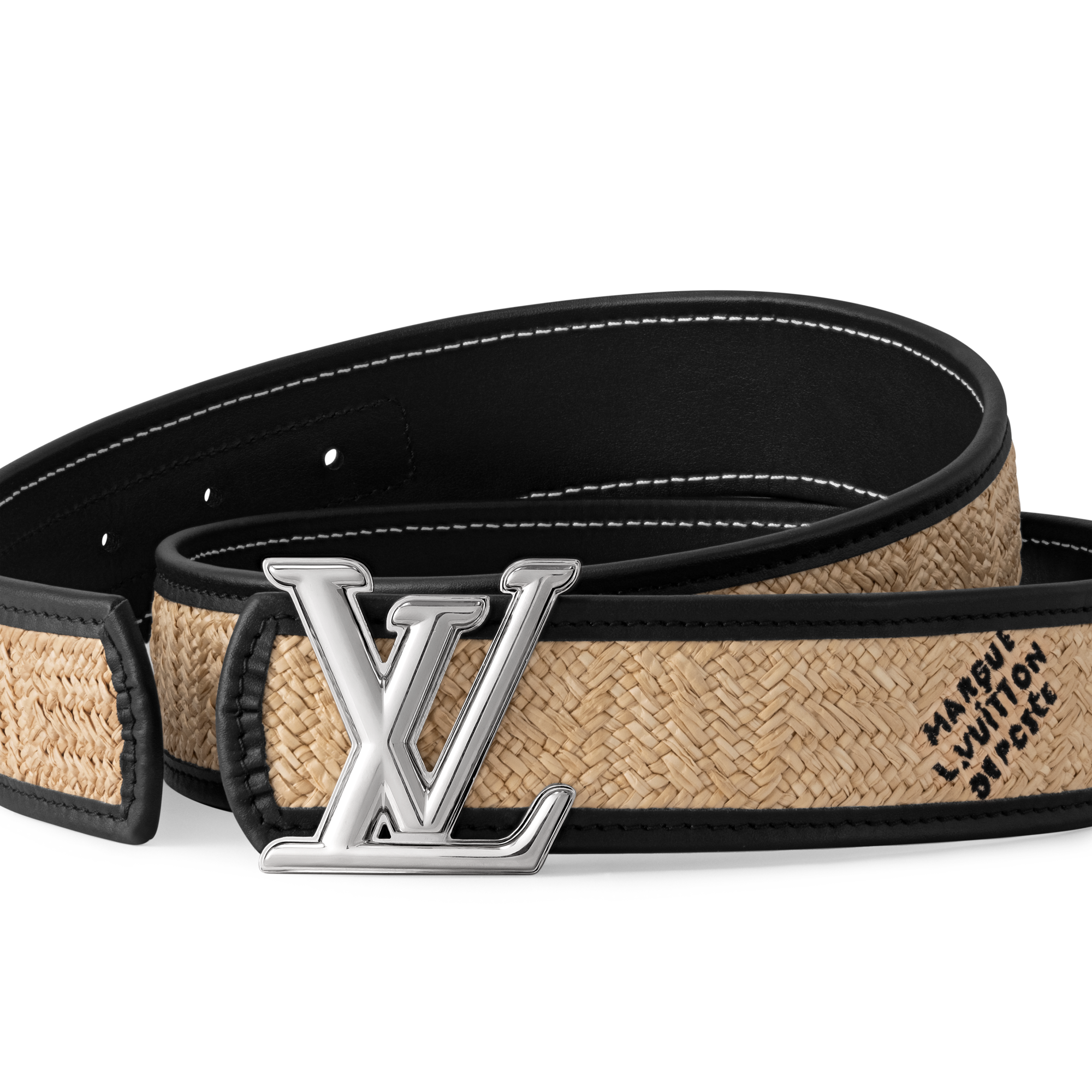 Cinturón reversible LV Dimension Raffia de 4 cm  Hombre Accesorios Cinturones | LOUIS VUITTON (Zoom de producto)