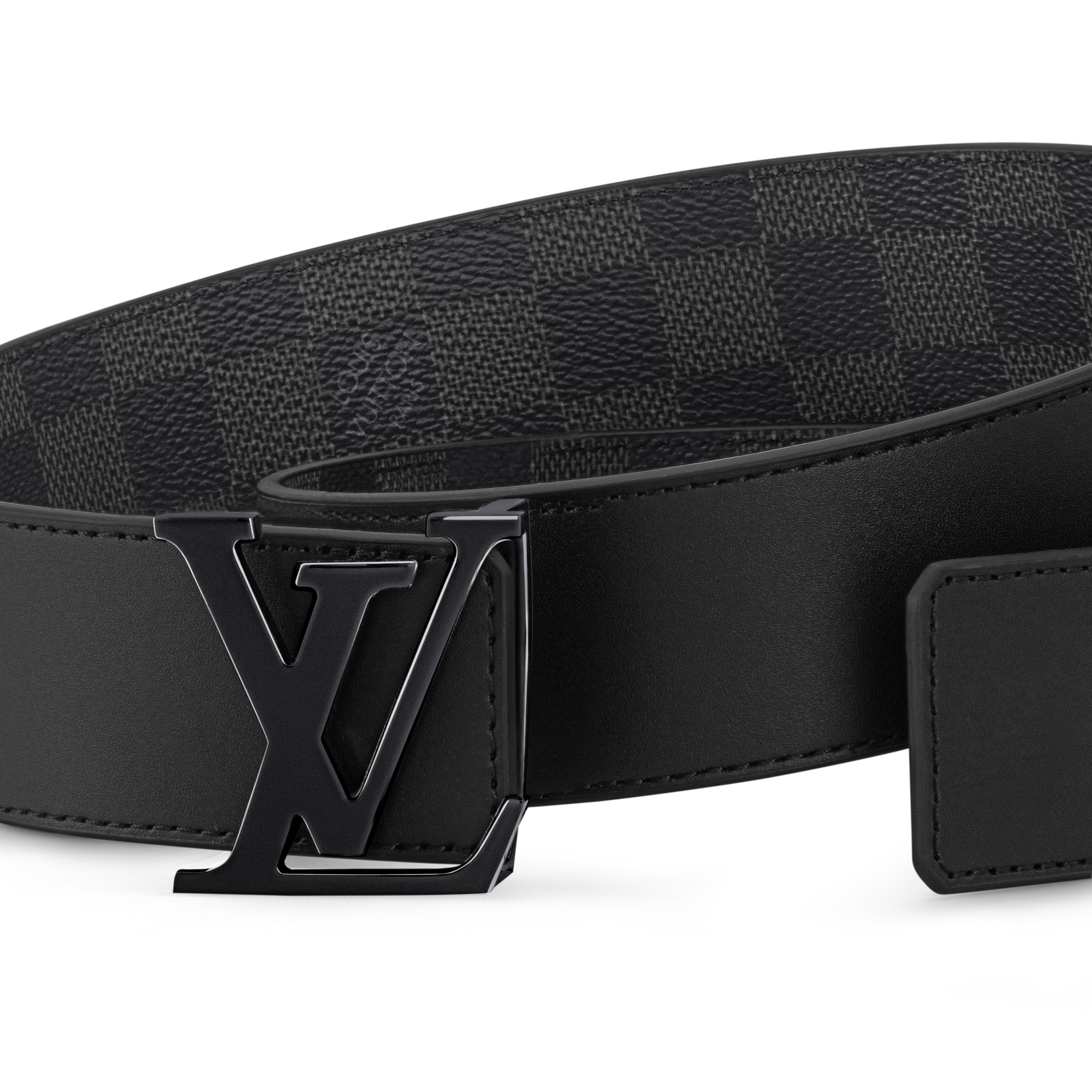 Cinturón reversible LV Initiales de 4 cm Lona Damier Graphite Hombre Accesorios Cinturones | LOUIS VUITTON (Zoom de producto)