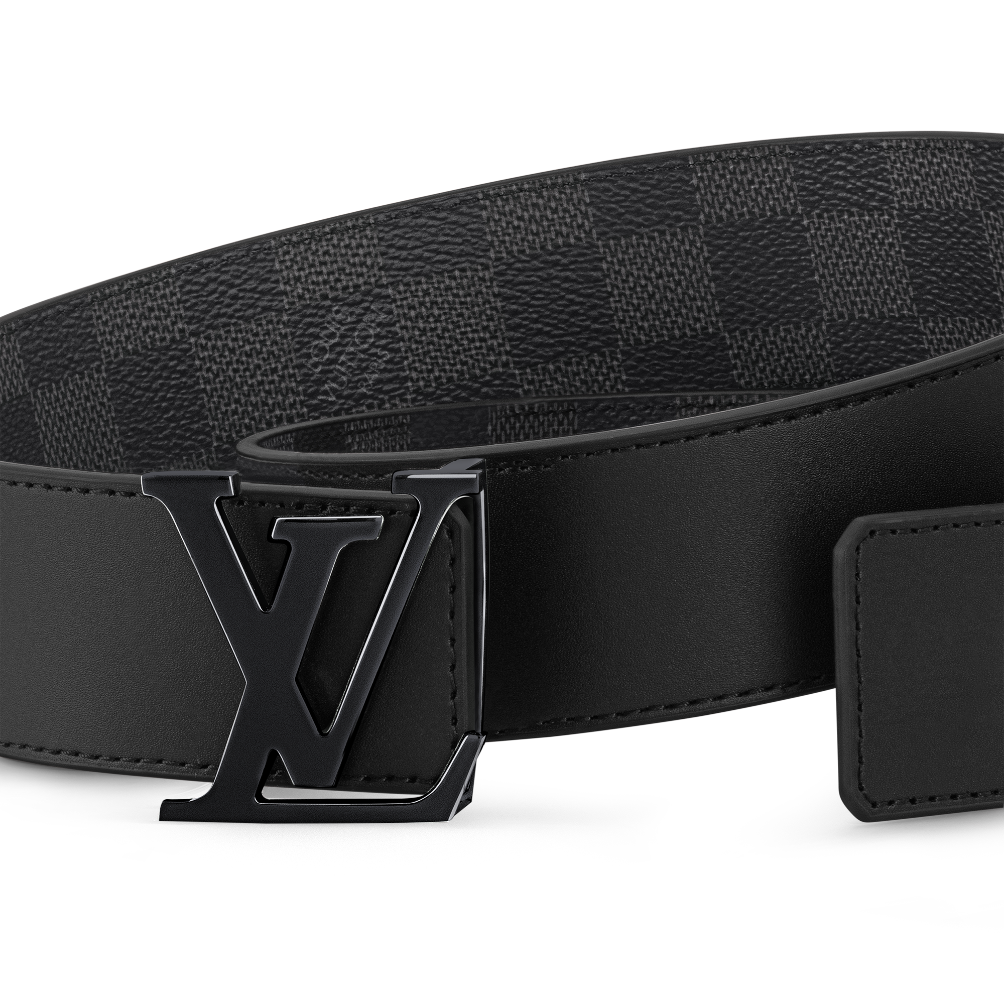 Cinturón reversible LV Initiales de 4 cm Lona Damier Graphite Hombre Accesorios Cinturones | LOUIS VUITTON (Zoom de producto)