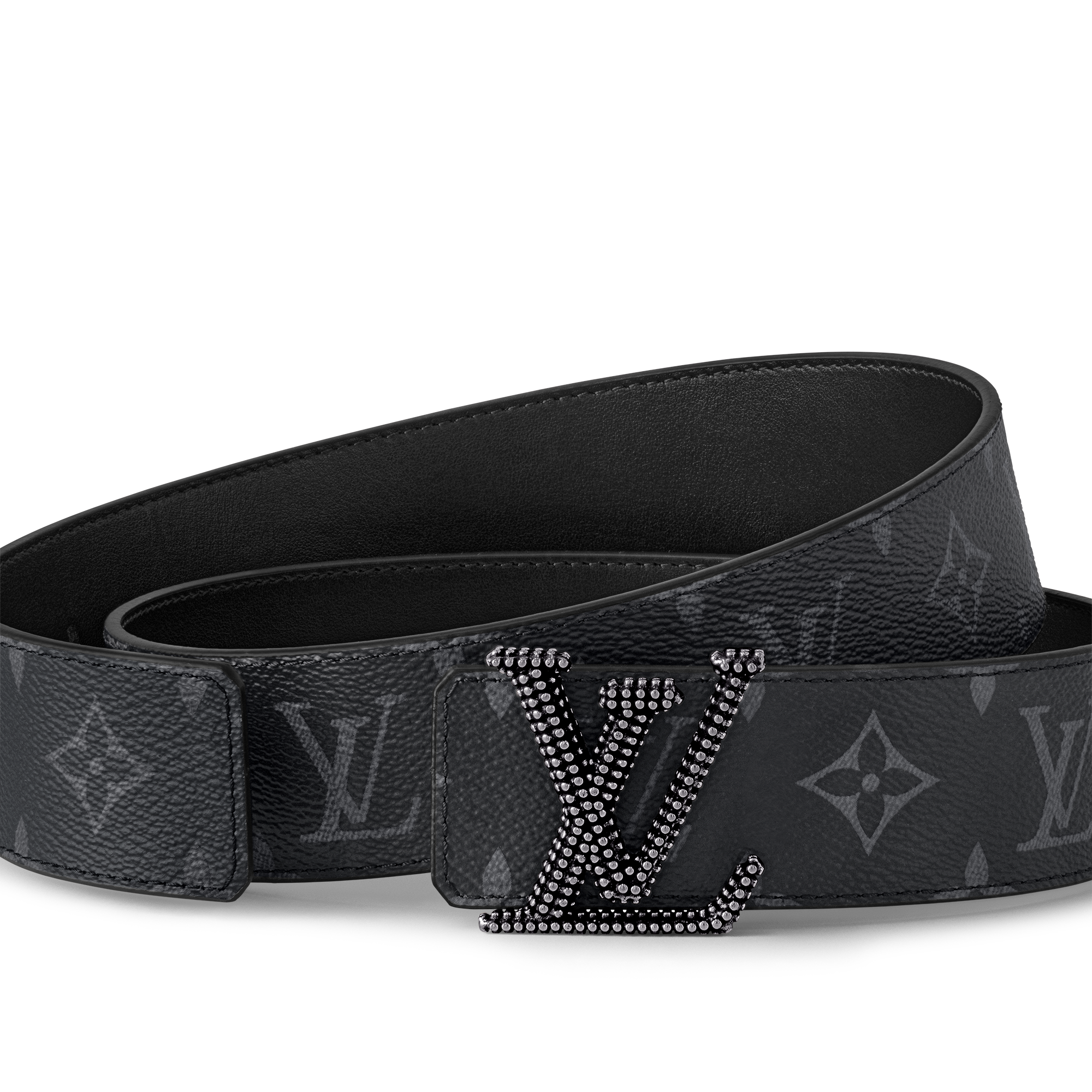 Cinturón reversible LV Initiales Studs de 4 cm Lona Monogram Eclipse Hombre Accesorios Cinturones | LOUIS VUITTON (Zoom de producto)