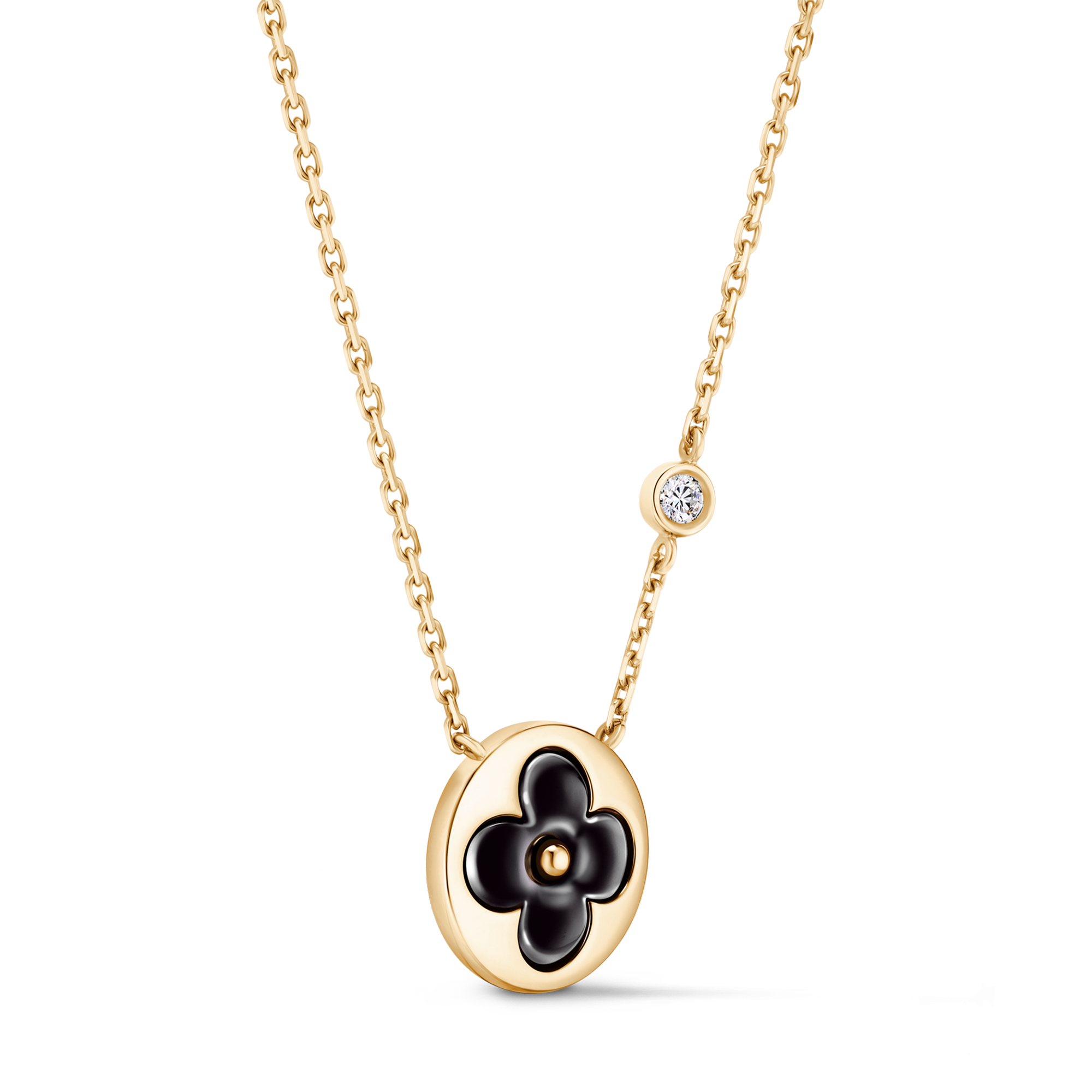 Colgante Color Blossom BB Sun de oro amarillo, ónix y diamante  Joyería Categorías Collares y colgantes | LOUIS VUITTON (Zoom de producto)