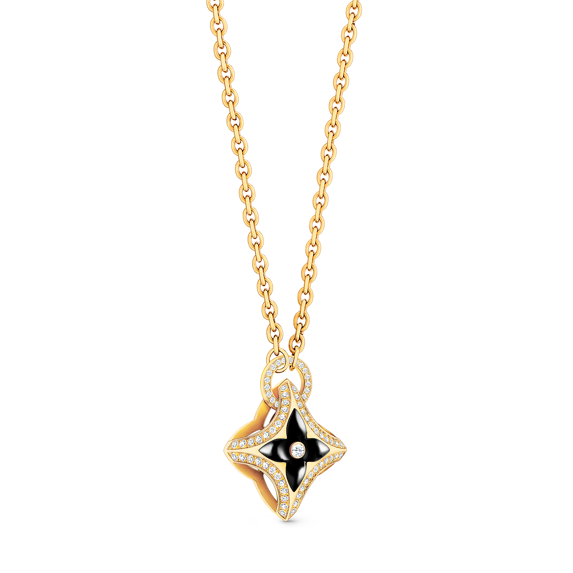 Colgante Ever Blossom de oro amarillo, ónix y diamantes  Joyería Categorías Collares y colgantes | LOUIS VUITTON (Zoom de producto)