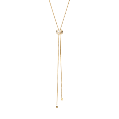 Colgante largo Le Damier de Louis Vuitton de oro amarillo y diamantes Joyería Categorías Collares y colgantes | LOUIS VUITTON (Zoom de producto)
