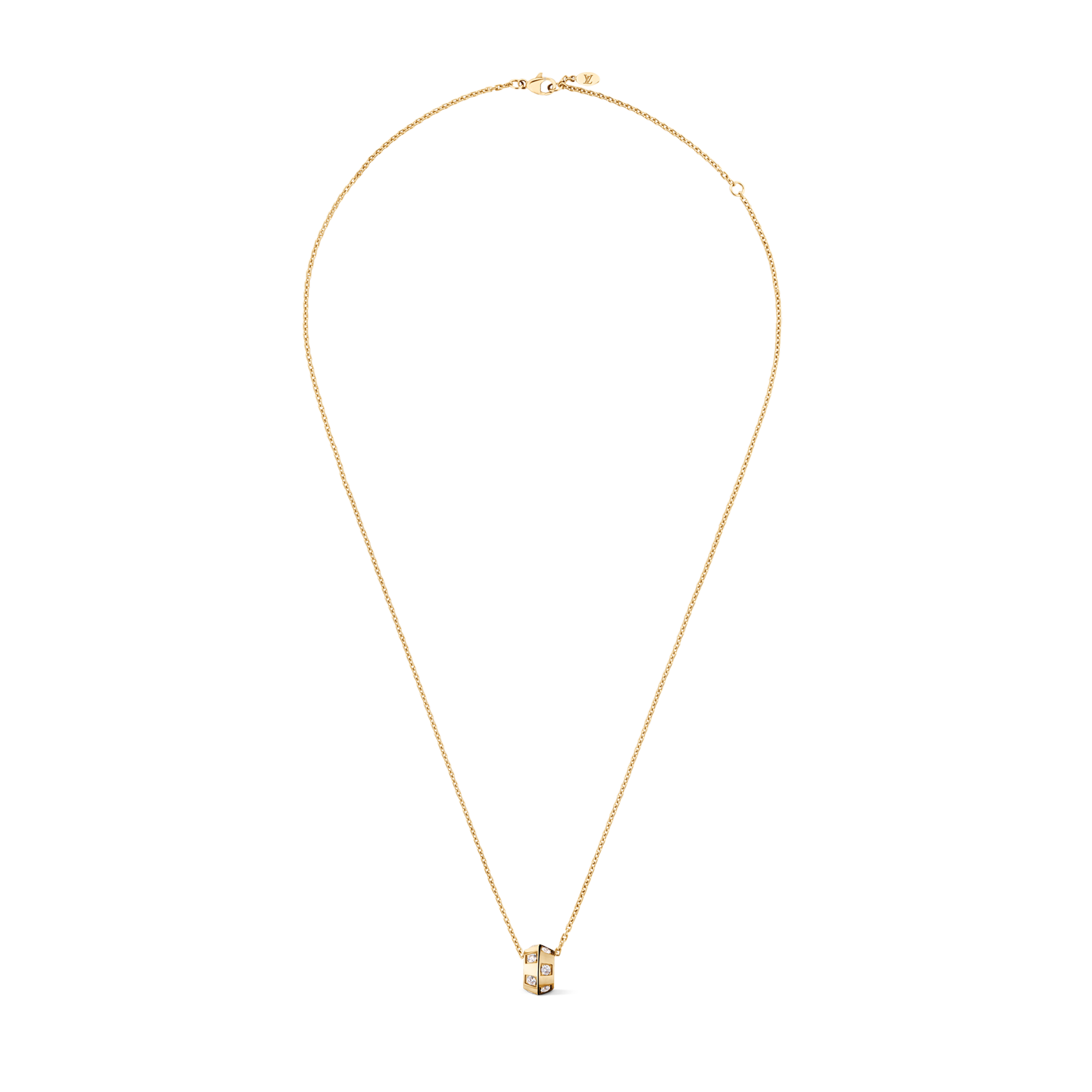 Colgante Le Damier de Louis Vuitton, de oro amarillo y diamantes  Joyería Categorías Collares y colgantes | LOUIS VUITTON (Zoom de producto)