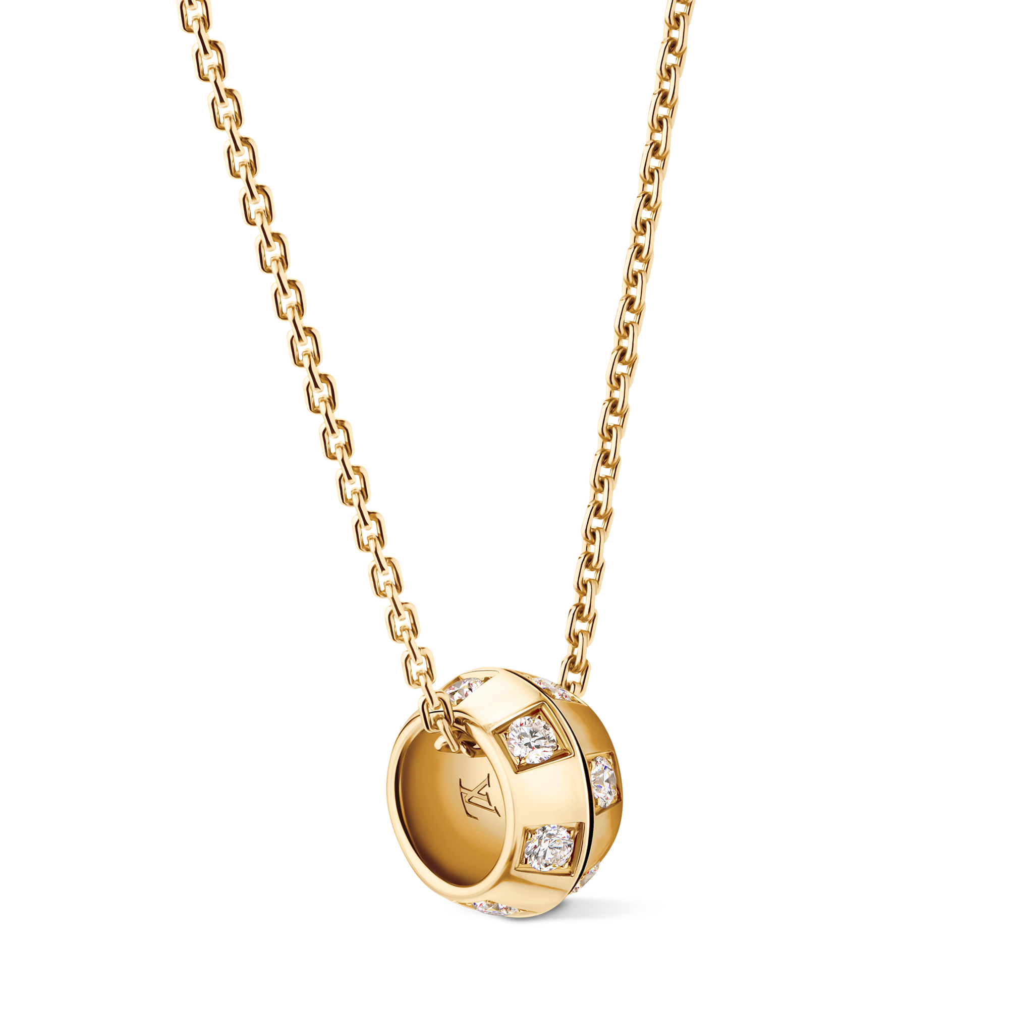 Colgante Le Damier de Louis Vuitton, de oro amarillo y diamantes  Joyería Categorías Collares y colgantes | LOUIS VUITTON (Zoom de producto)