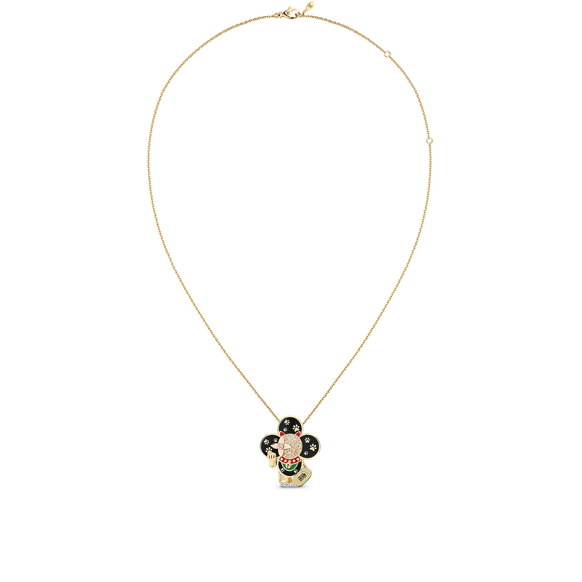 Colgante Vivienne Maneki Neko de tres oros, laca y diamantes  Joyería Categorías Collares y colgantes | LOUIS VUITTON (Zoom de producto)