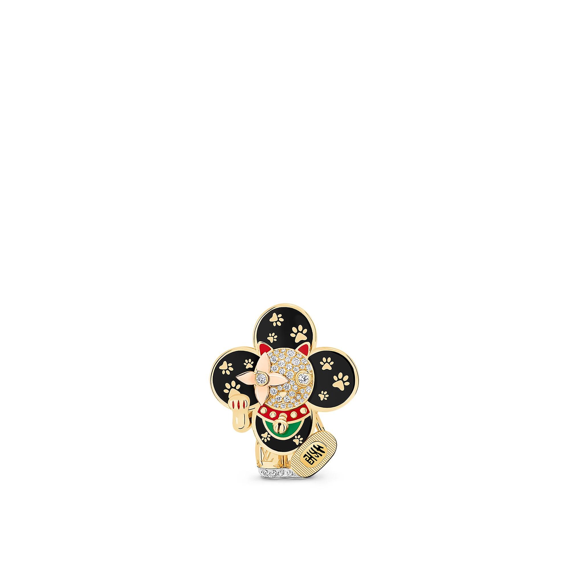 Colgante Vivienne Maneki Neko de tres oros, laca y diamantes  Joyería Categorías Collares y colgantes | LOUIS VUITTON (Zoom de producto)