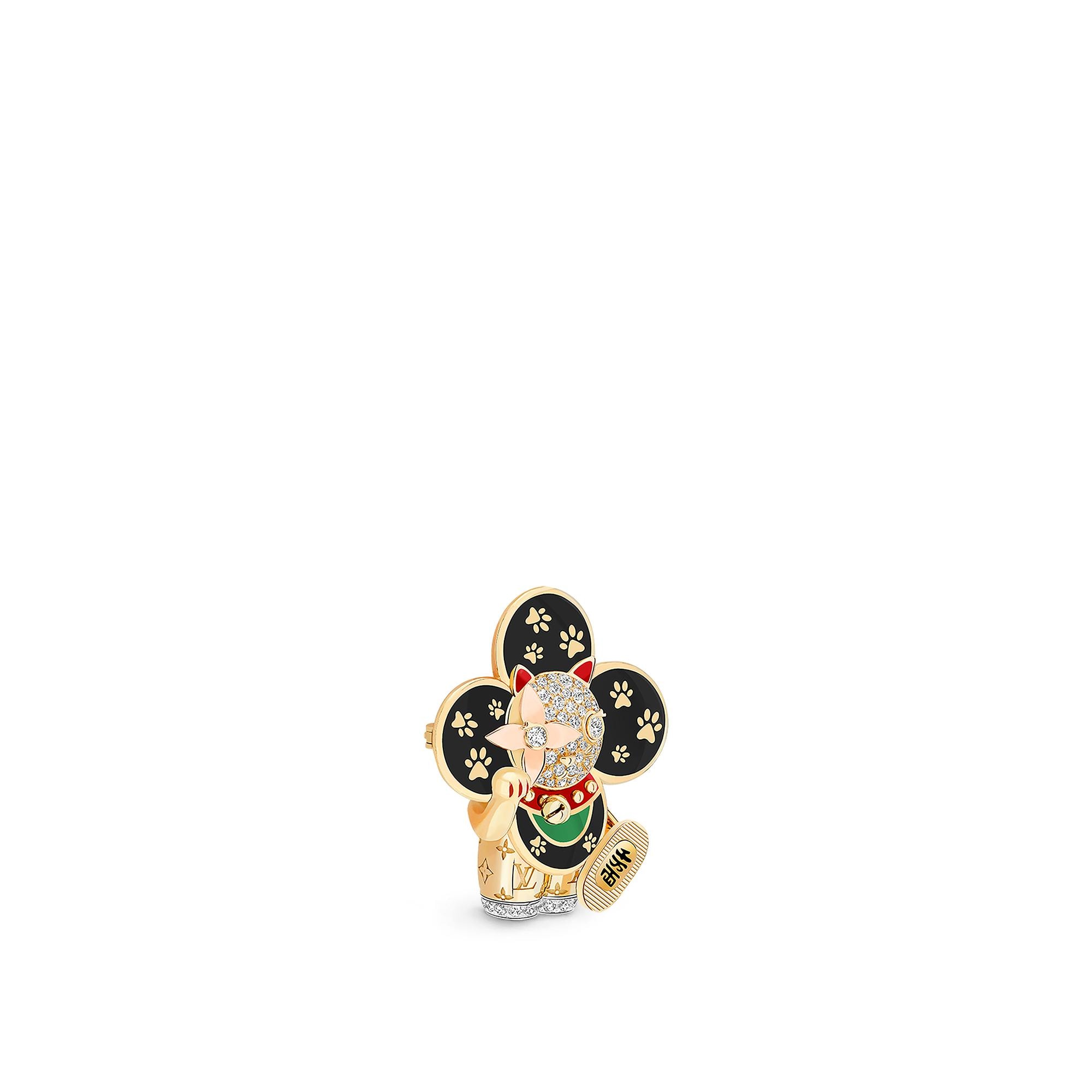 Colgante Vivienne Maneki Neko de tres oros, laca y diamantes  Joyería Categorías Collares y colgantes | LOUIS VUITTON (Zoom de producto)