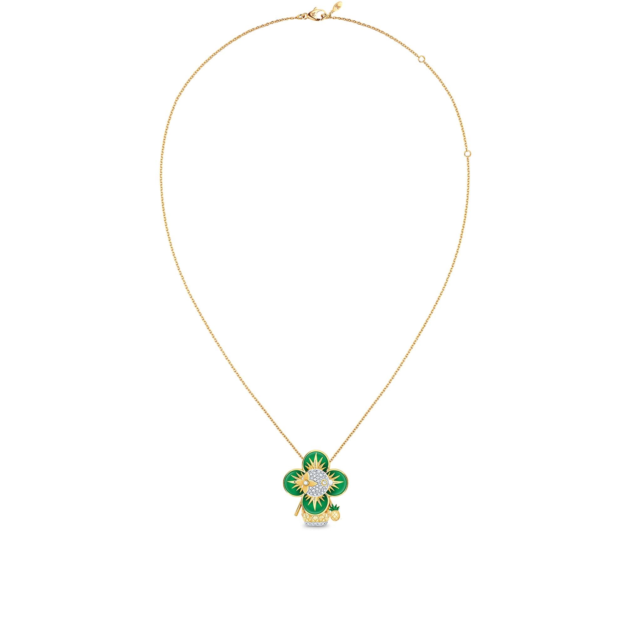 Colgante Vivienne Pineapple de oro amarillo, oro blanco, laca y diamantes  Joyería Categorías Collares y colgantes | LOUIS VUITTON (Zoom de producto)
