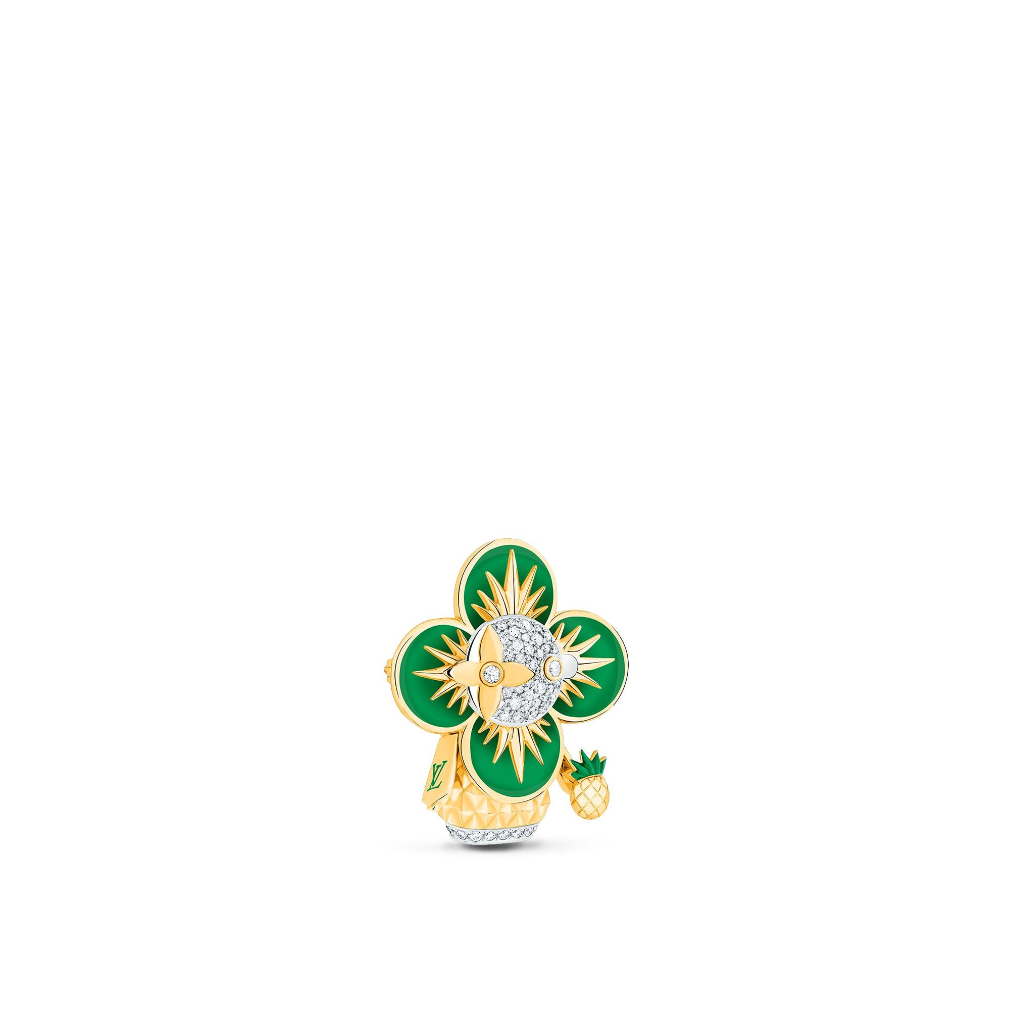 Colgante Vivienne Pineapple de oro amarillo, oro blanco, laca y diamantes  Joyería Categorías Collares y colgantes | LOUIS VUITTON (Zoom de producto)
