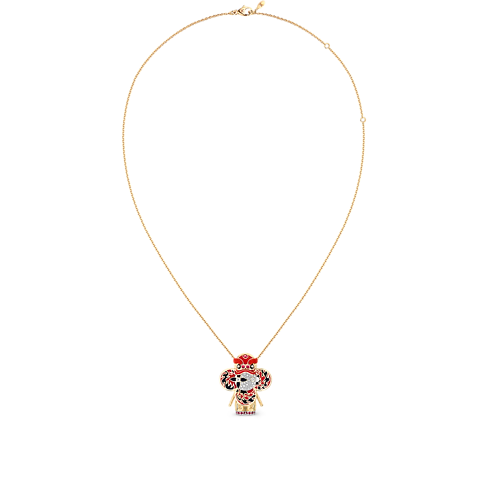 Colgante Vivienne Red Lion Dance de oro amarillo, oro blanco, laca, diamantes y piedras preciosas rojas Joyería Categorías Collares y colgantes | LOUIS VUITTON (Zoom de producto)