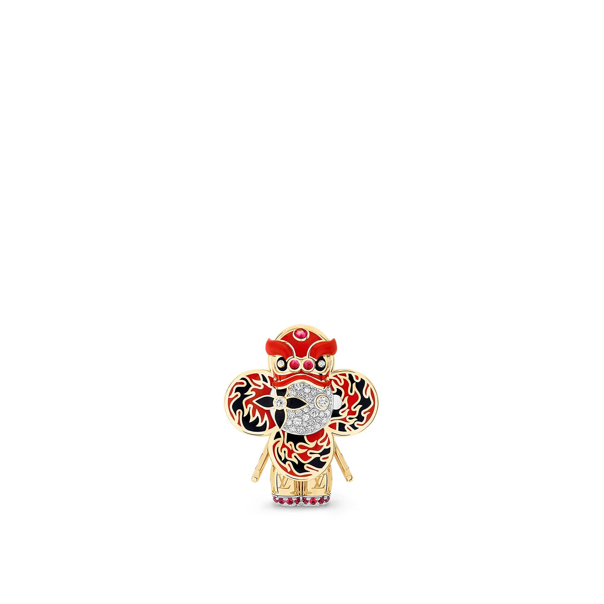 Colgante Vivienne Red Lion Dance de oro amarillo, oro blanco, laca, diamantes y piedras preciosas rojas  Joyería Categorías Collares y colgantes | LOUIS VUITTON (Zoom de producto)