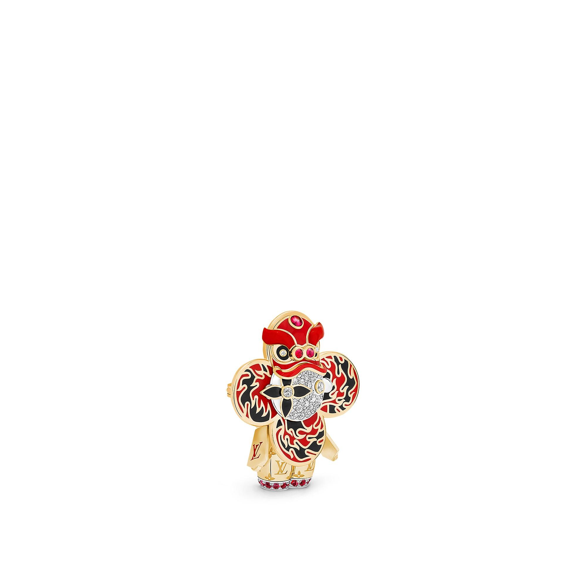 Colgante Vivienne Red Lion Dance de oro amarillo, oro blanco, laca, diamantes y piedras preciosas rojas  Joyería Categorías Collares y colgantes | LOUIS VUITTON (Zoom de producto)