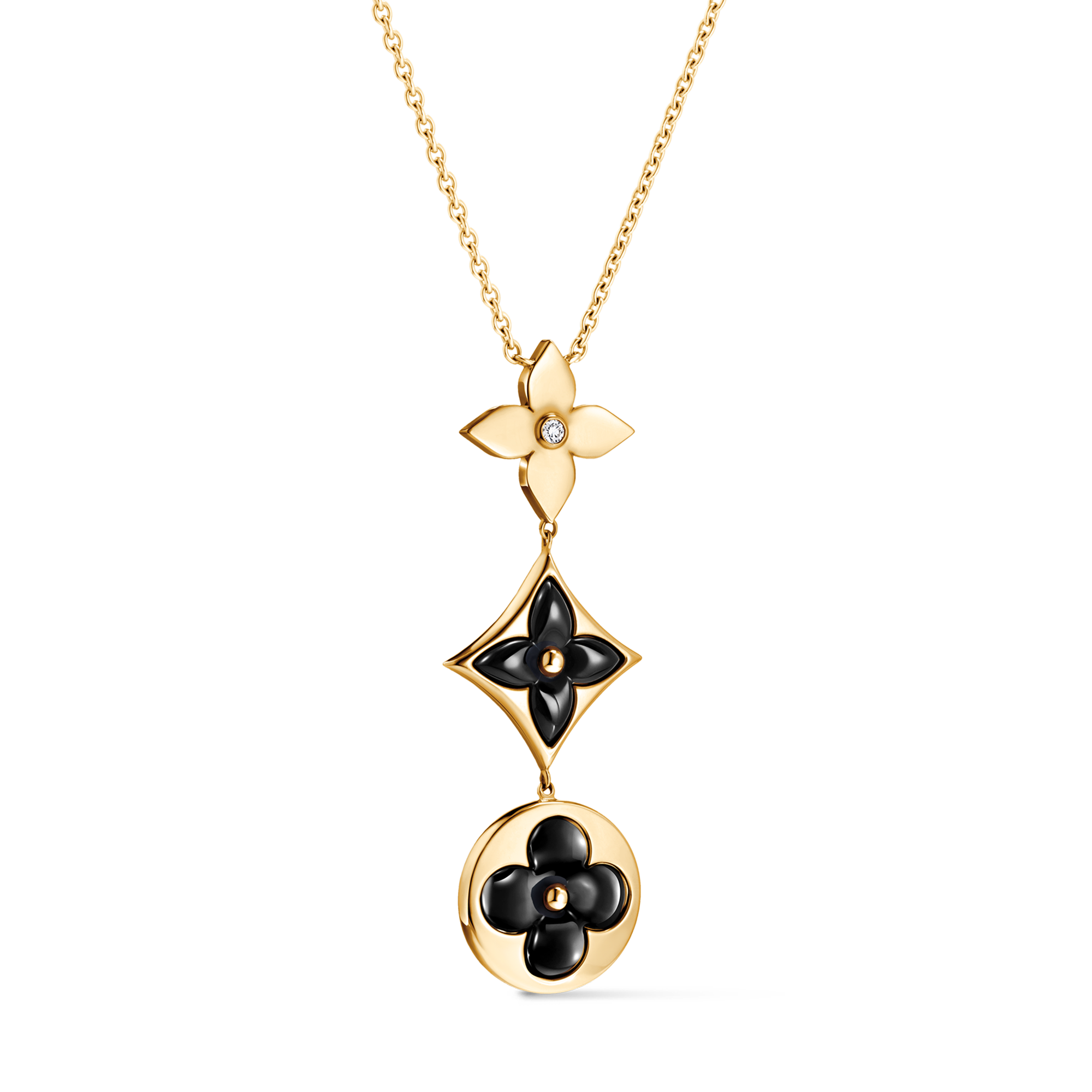Collar Color Blossom Lariat de oro amarillo, ónix y diamantes  Joyería Categorías Collares y colgantes | LOUIS VUITTON (Zoom de producto)