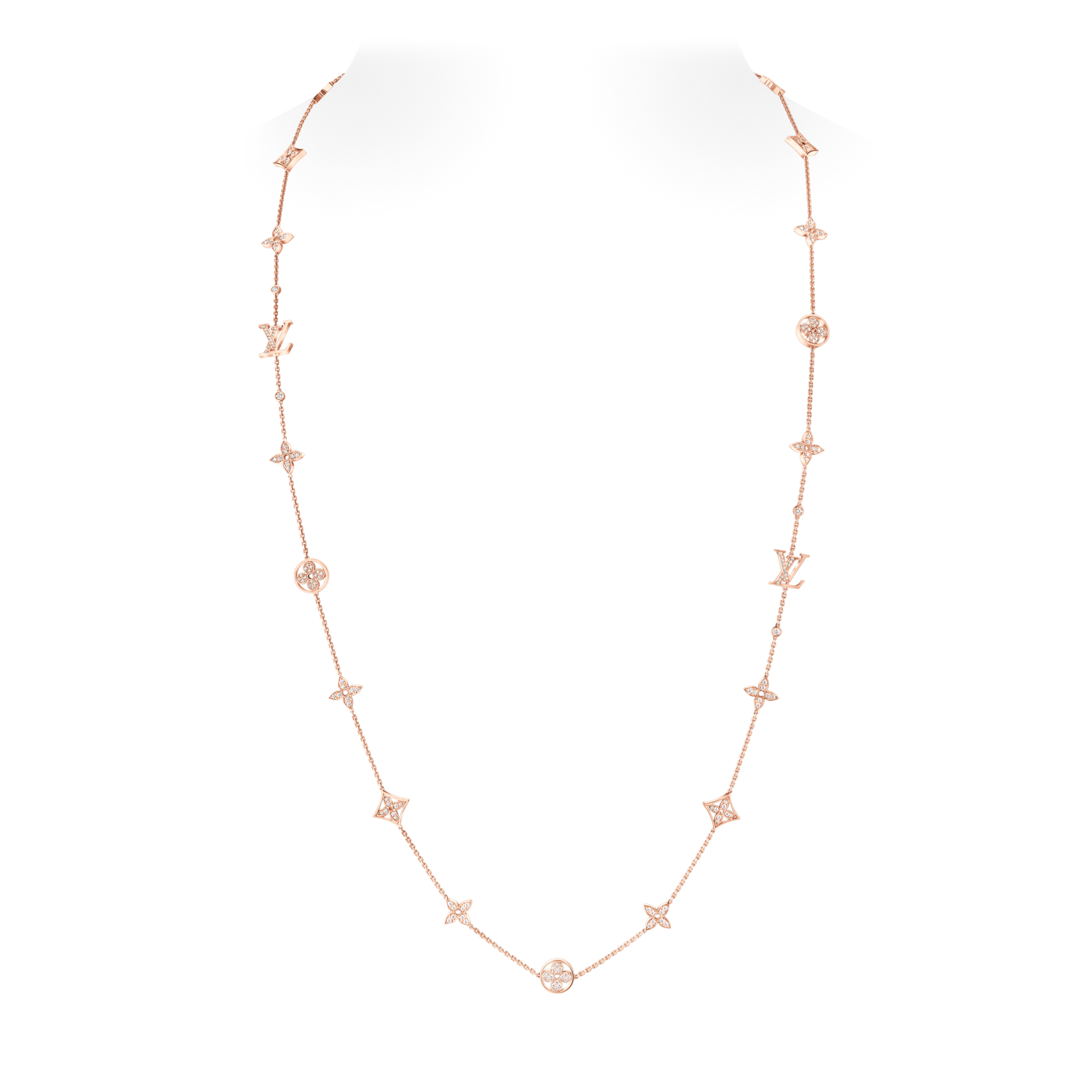 Collar largo Idylle Blossom Multi-Motif de oro rosa y diamantes  Joyería Categorías Collares y colgantes | LOUIS VUITTON (Zoom de producto)