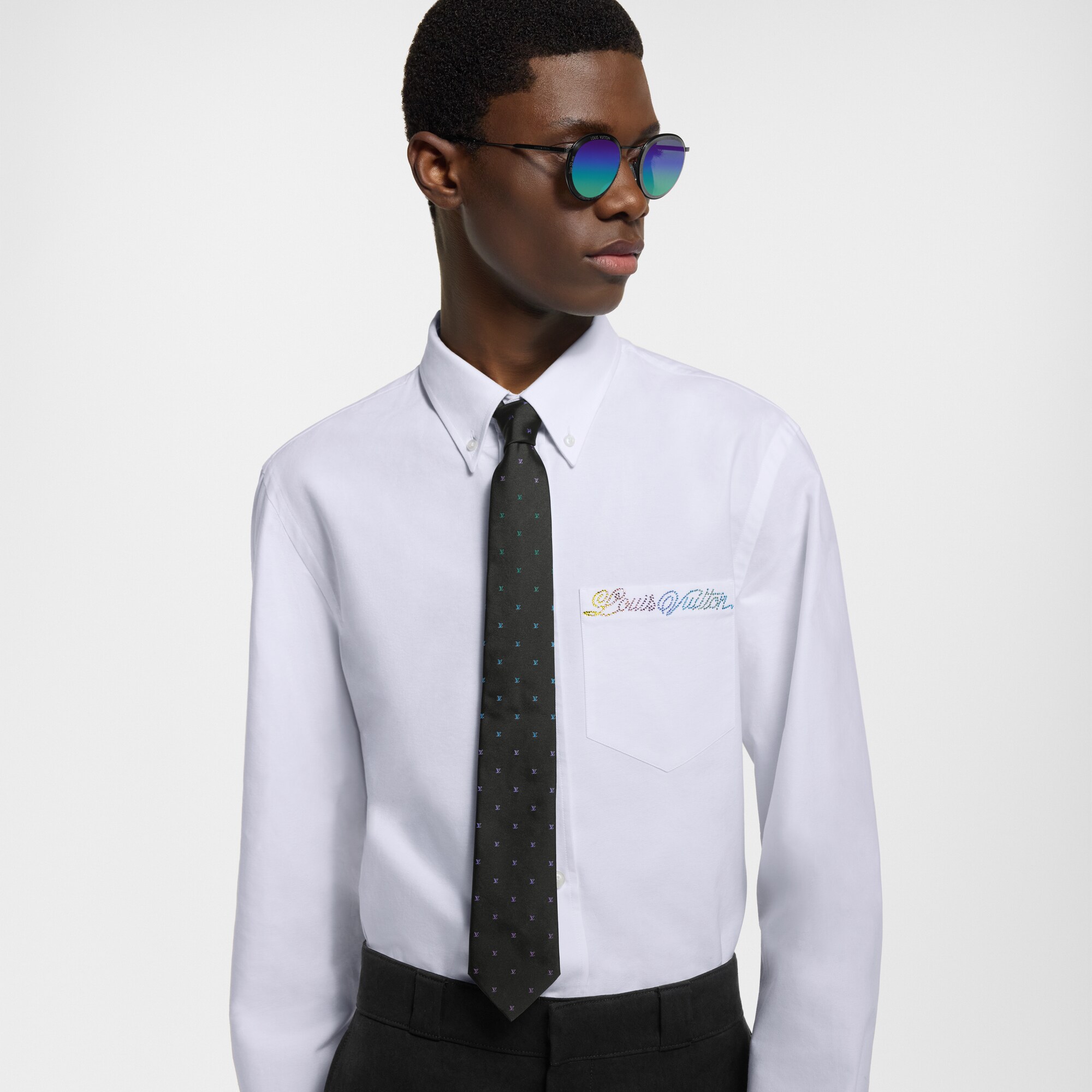 Corbata LV Blason Shading S00 Hombre Accesorios Corbatas y pañuelos | LOUIS VUITTON (Zoom de producto)