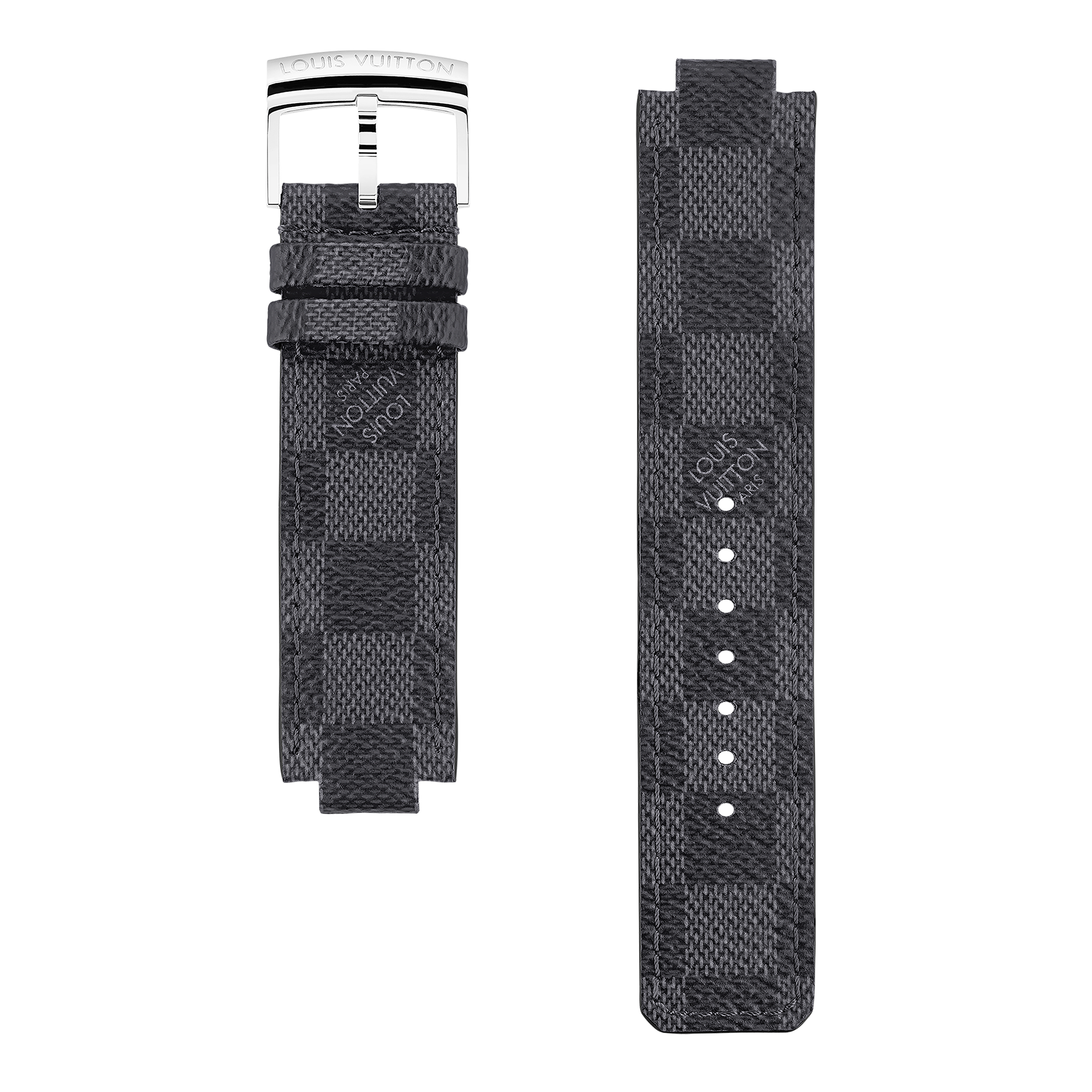 Correa de lona Damier Graphite para reloj Tambour  Relojería Colecciones de Relojes Correas de reloj | LOUIS VUITTON (Zoom de producto)