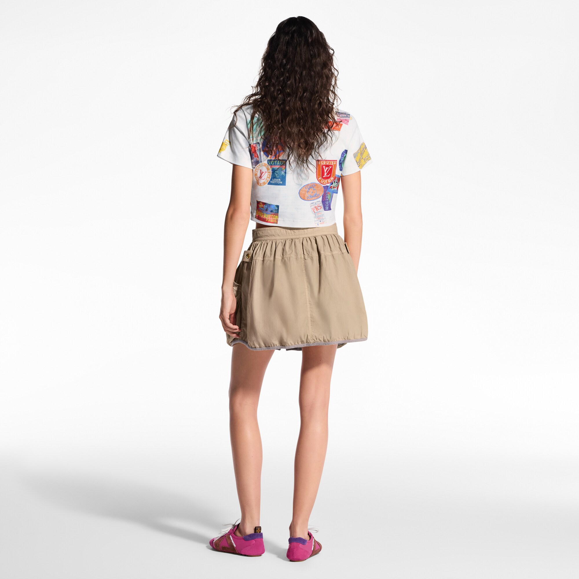 Crop top con estampado Mahina y de parches  Mujer Prêt-à-Porter Tops | LOUIS VUITTON (Zoom de producto)