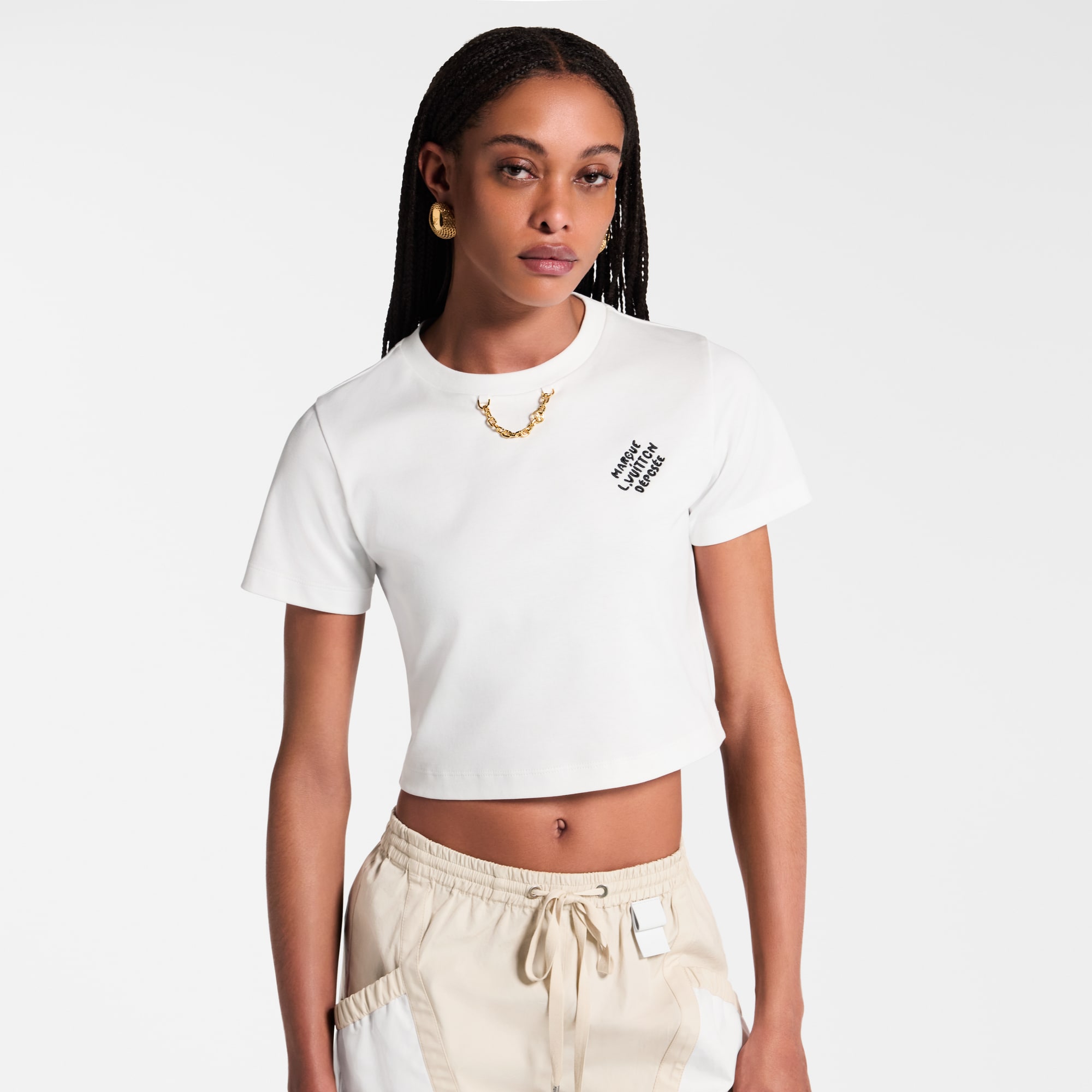 Crop top distintivo bordado  Mujer Prêt-à-Porter Tops | LOUIS VUITTON (Zoom de producto)