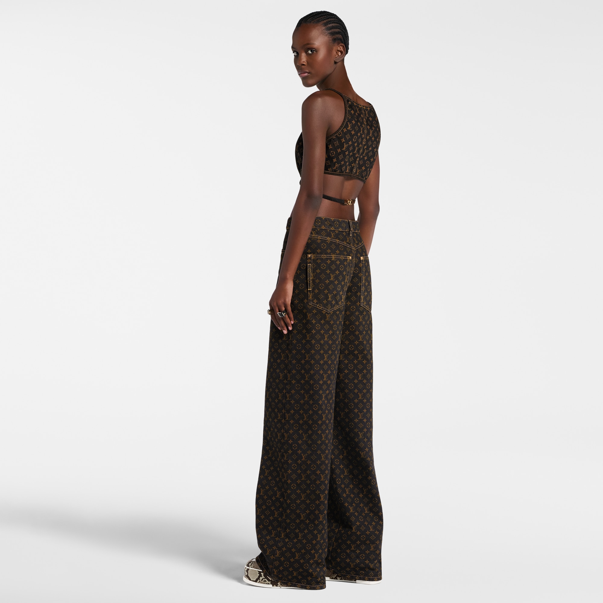 Crop top vaquero Monogram  Mujer Prêt-à-Porter Tops | LOUIS VUITTON (Zoom de producto)